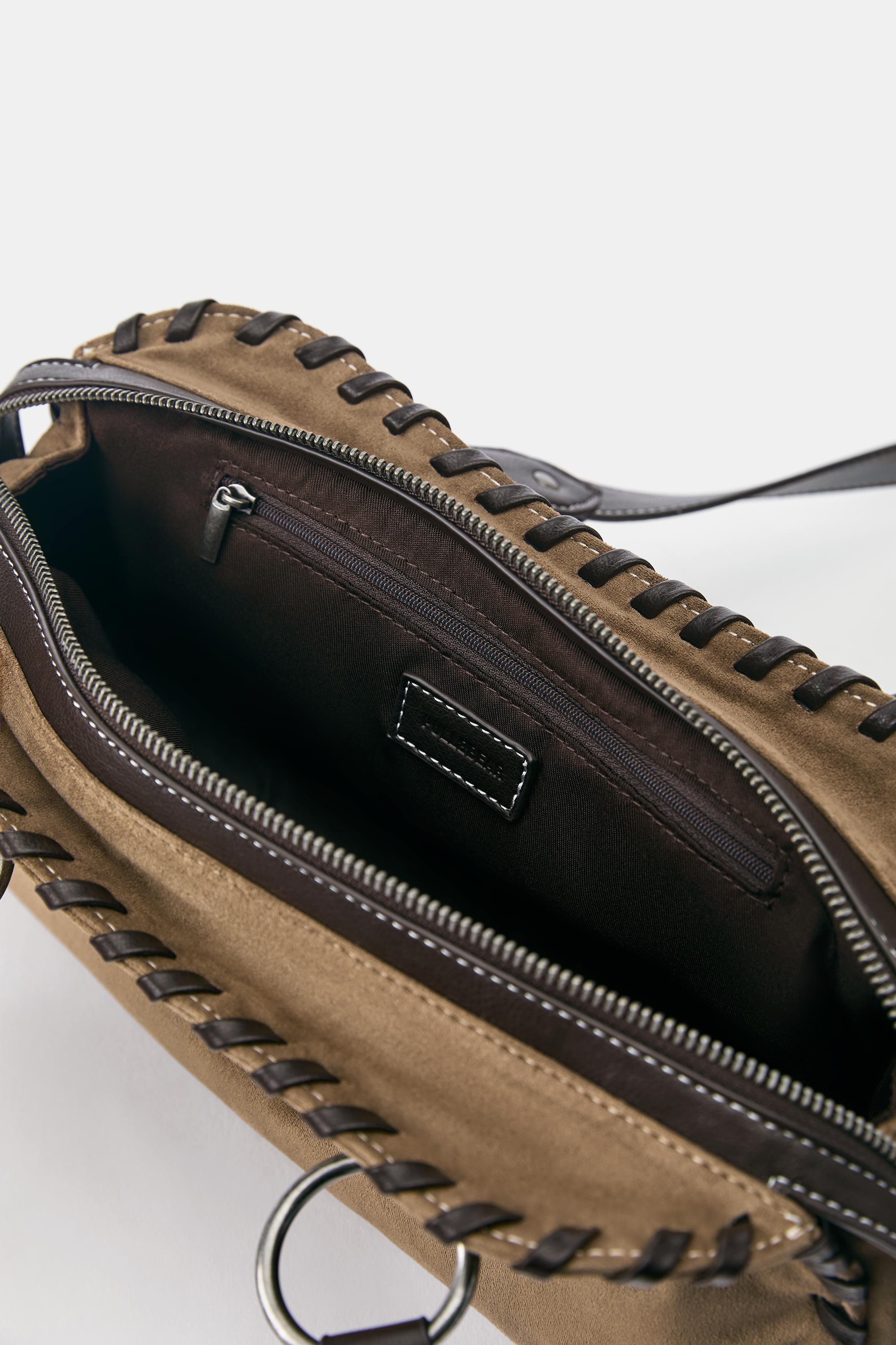 Contrast shoulder bag — Camel