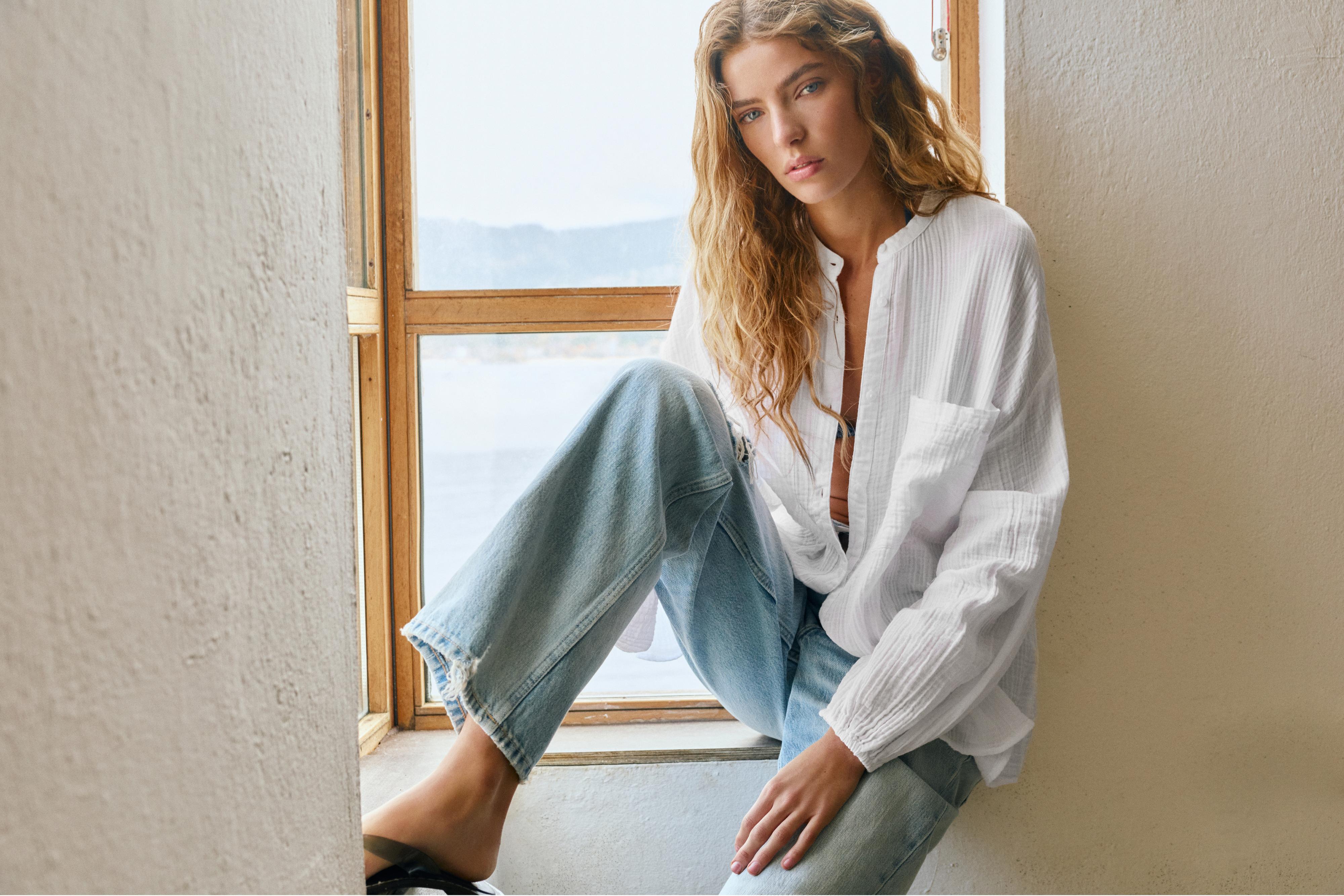 Hakim yaka Şile bezi gömlek - Görsel 17