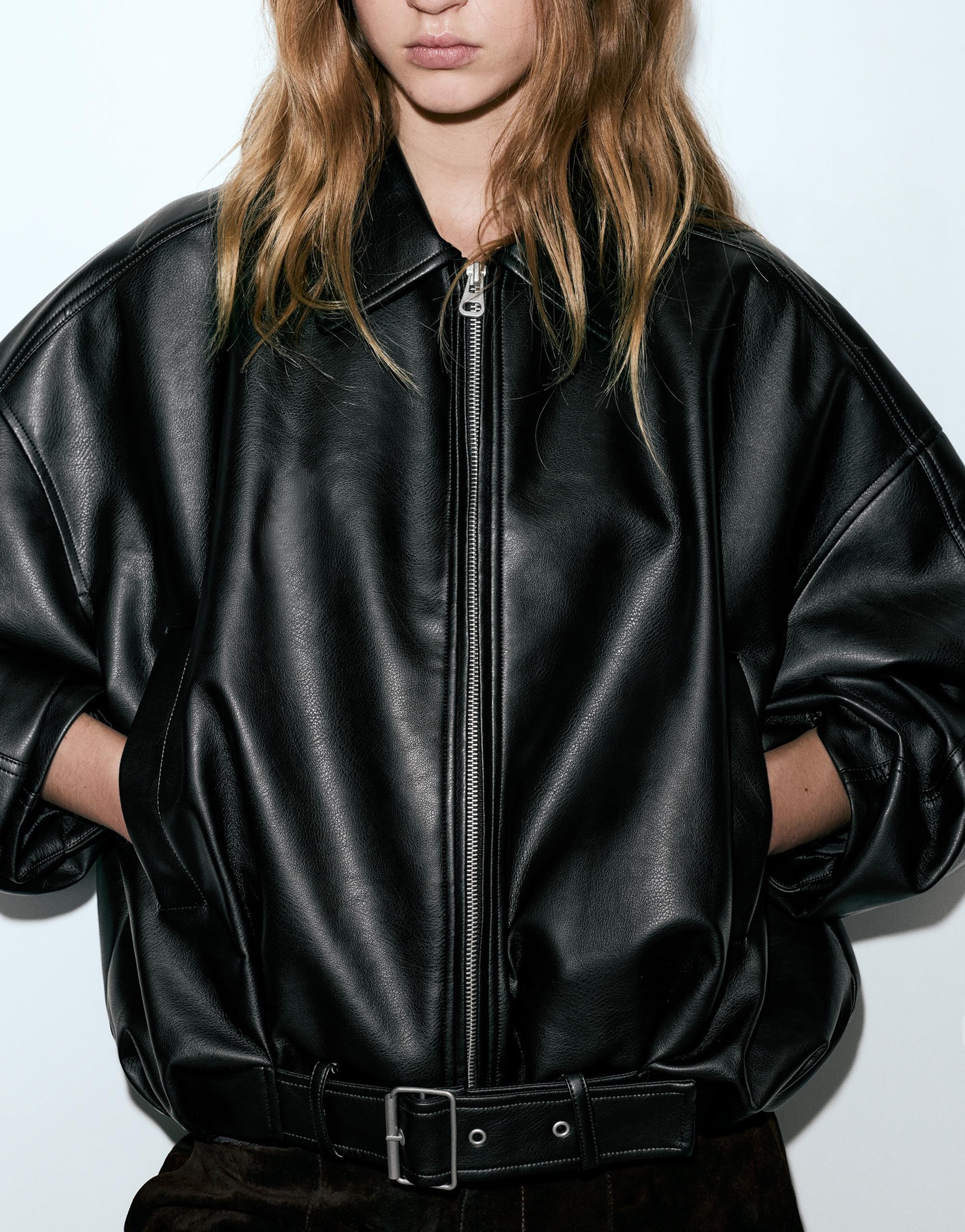 Suni deri balon ceket - Görsel 32