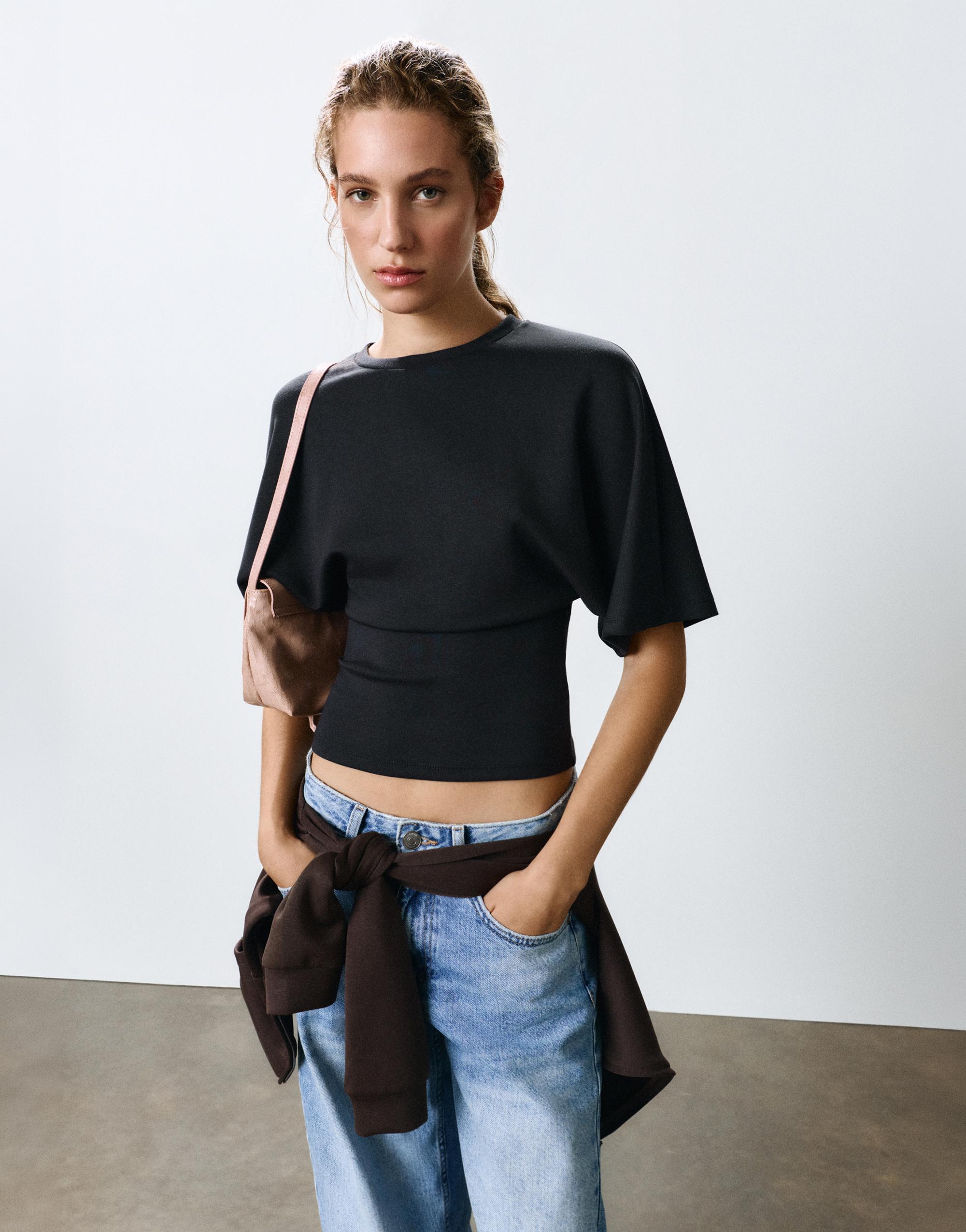 Modal batwing sleeve T-shirt — Anthracite grey