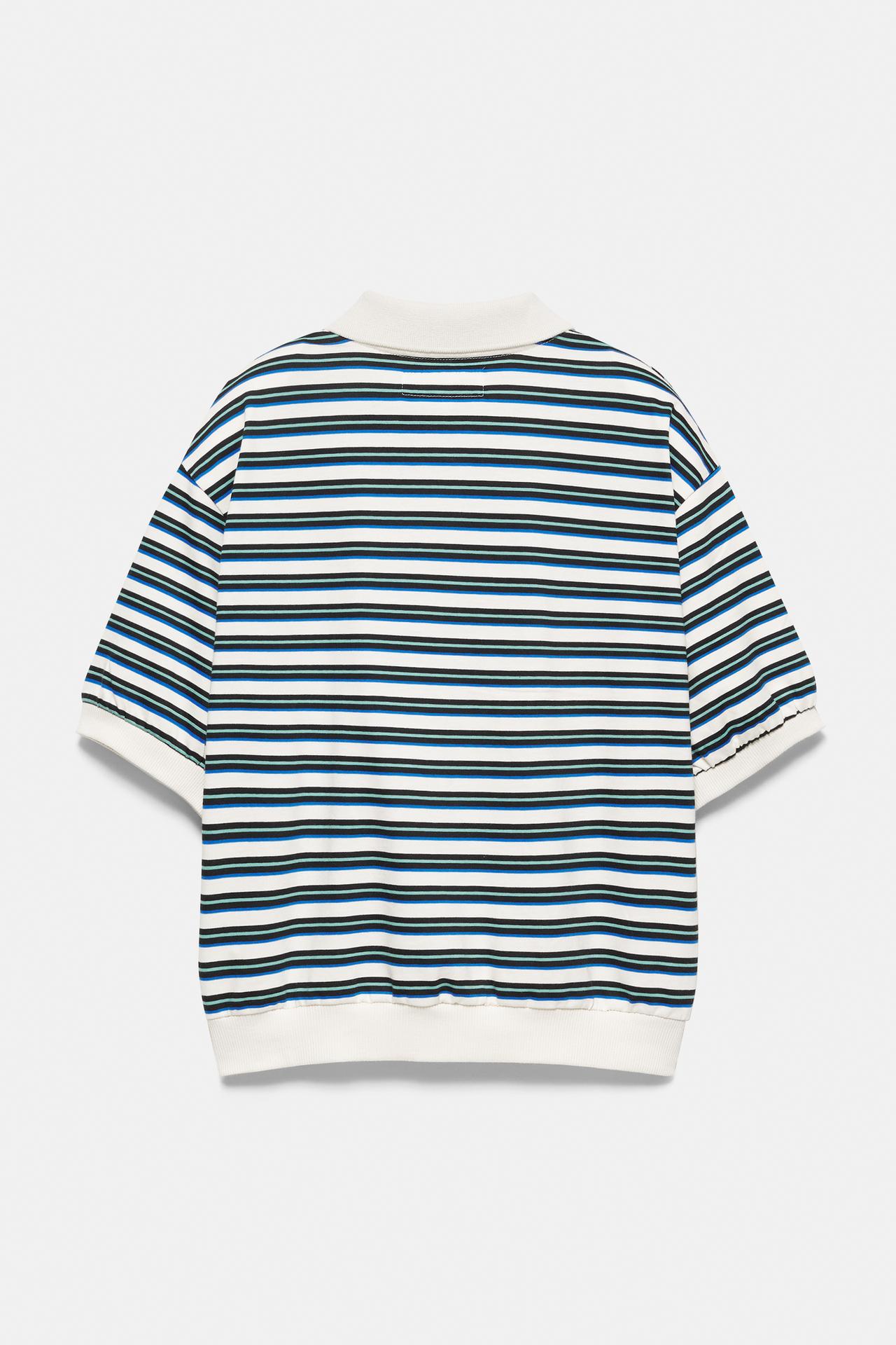 Striped polo shirt — Ecru