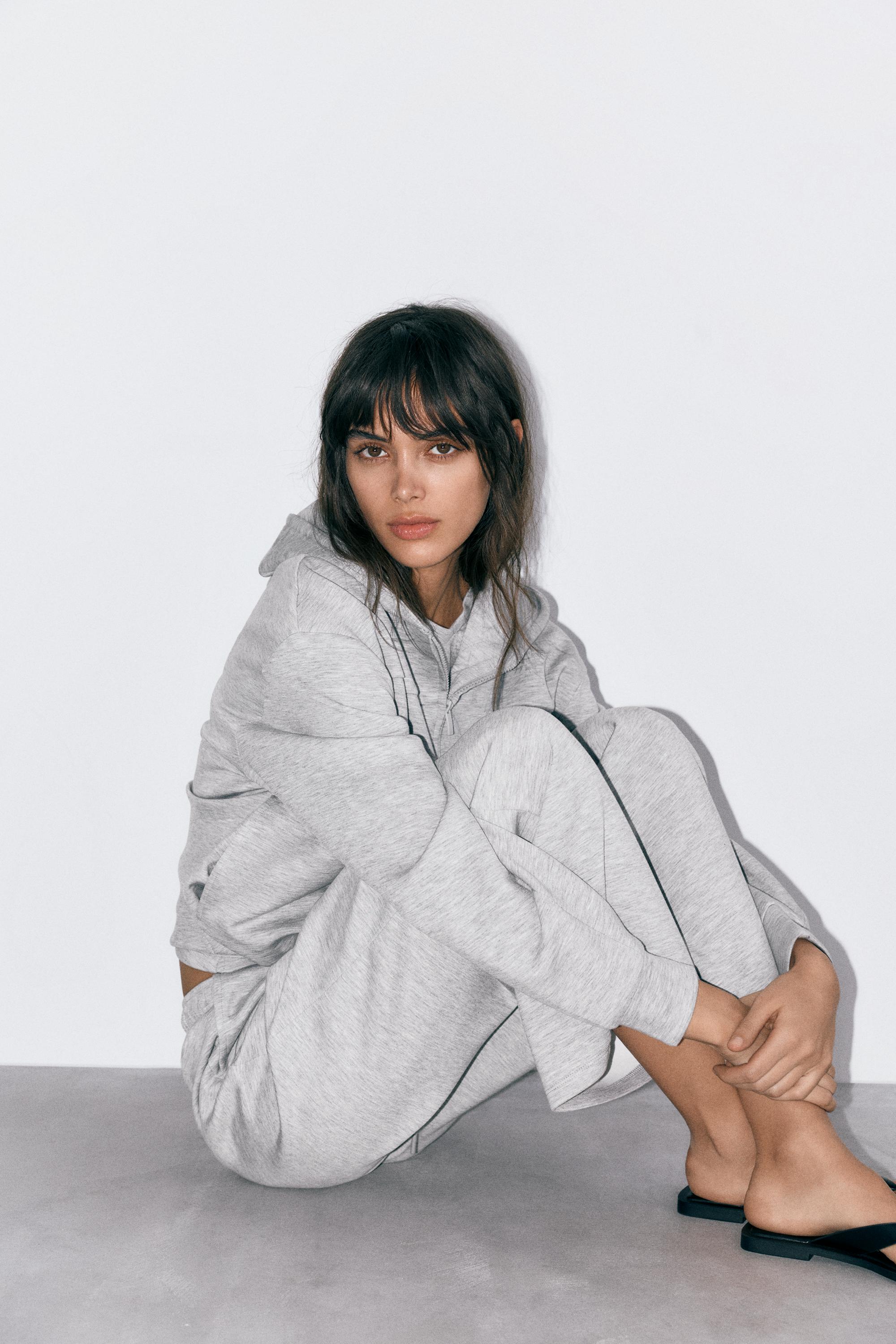 Soft touch hooded sweatshirt — Grey marl