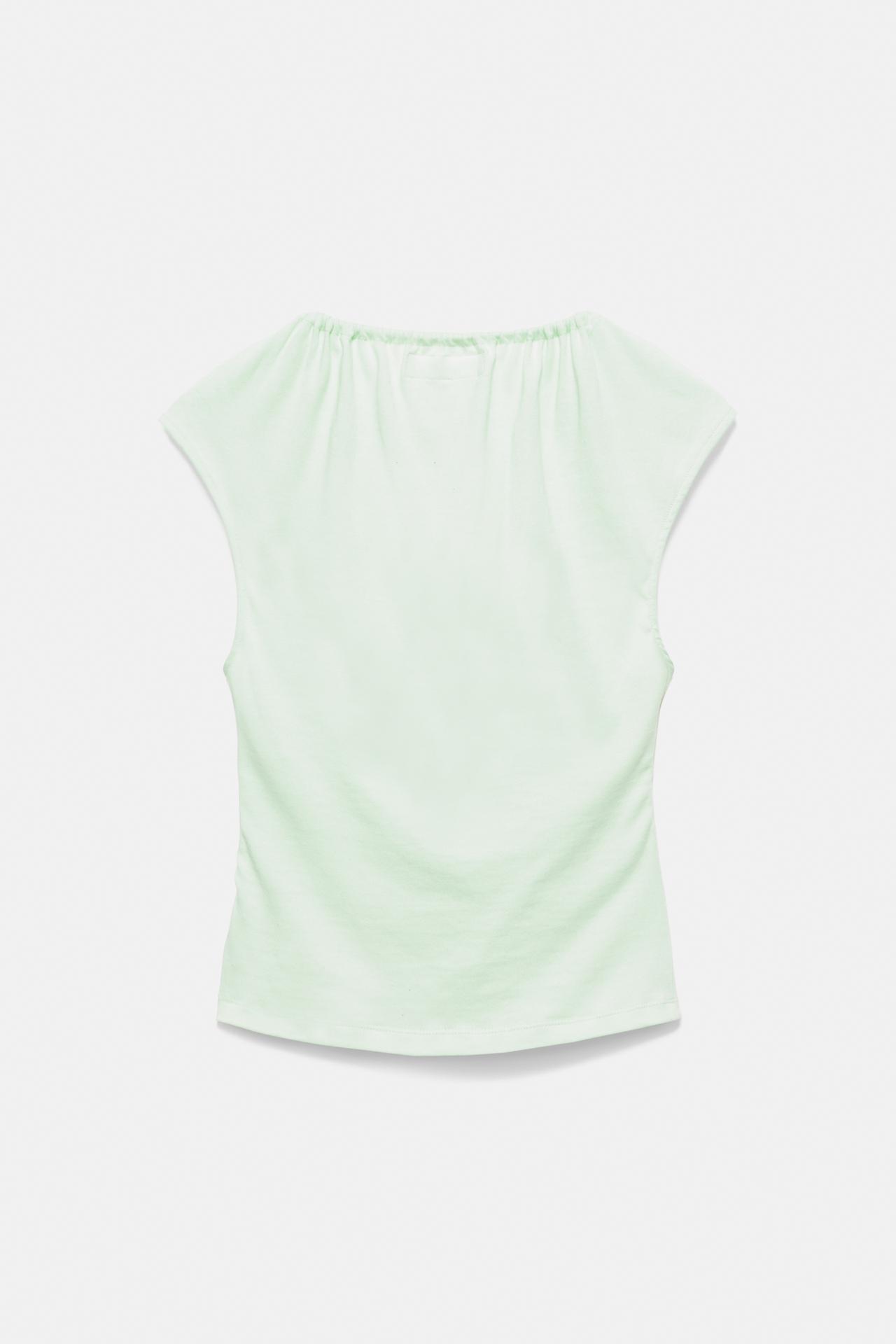 Tie-neck top — Pale green