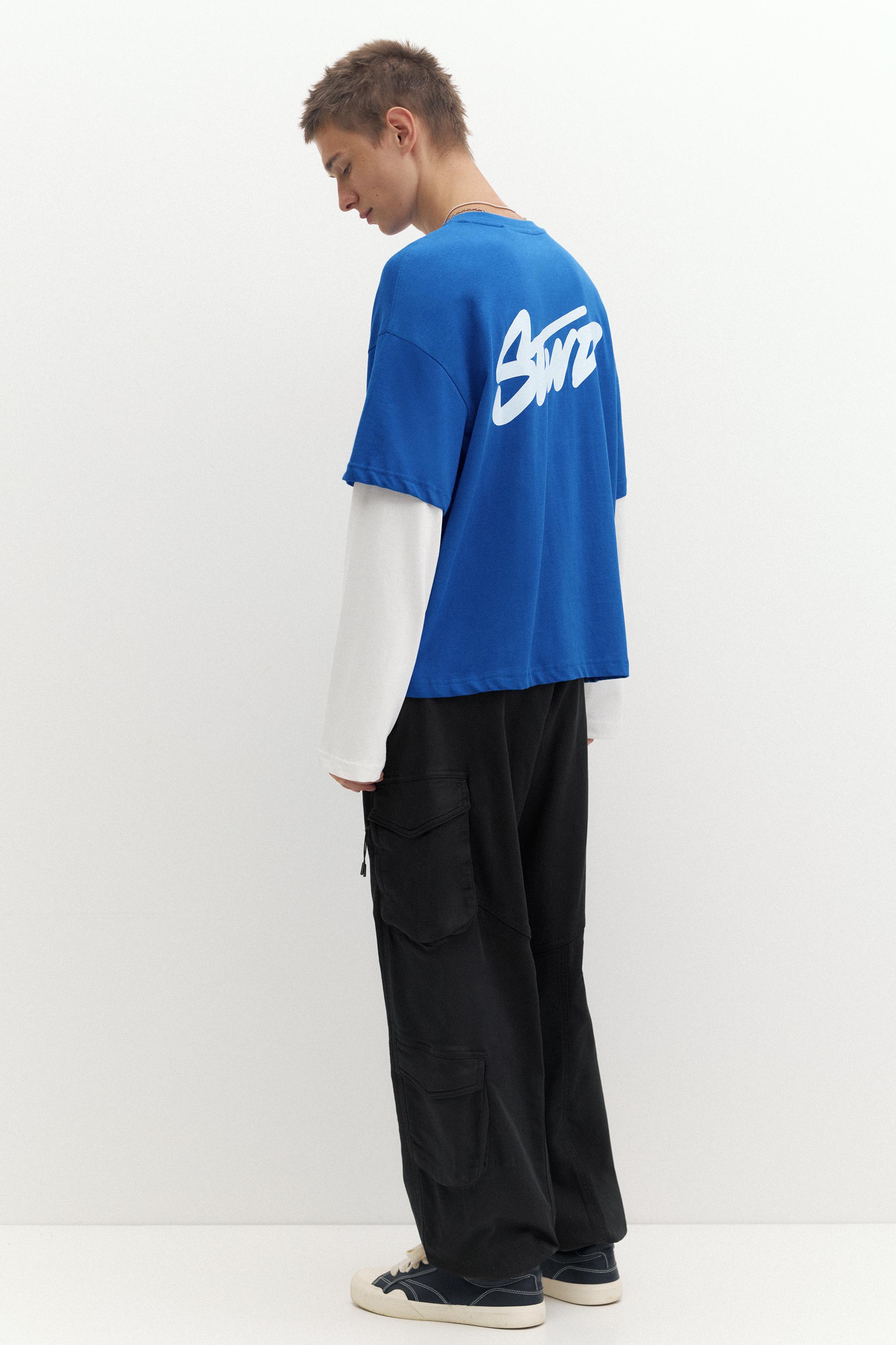 Double sleeve T-shirt — Deep blue