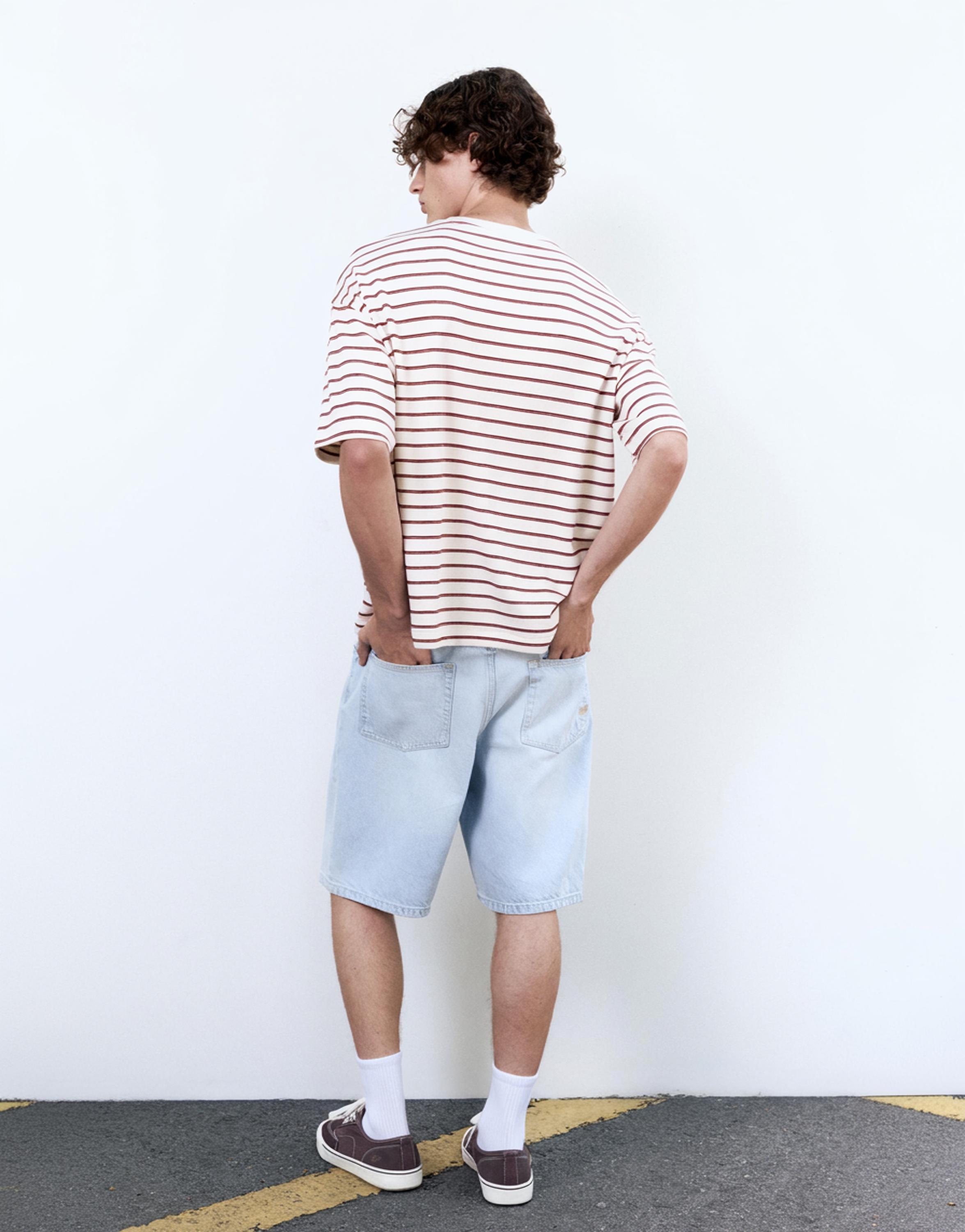 Striped boxy-fit T-shirt — Off white