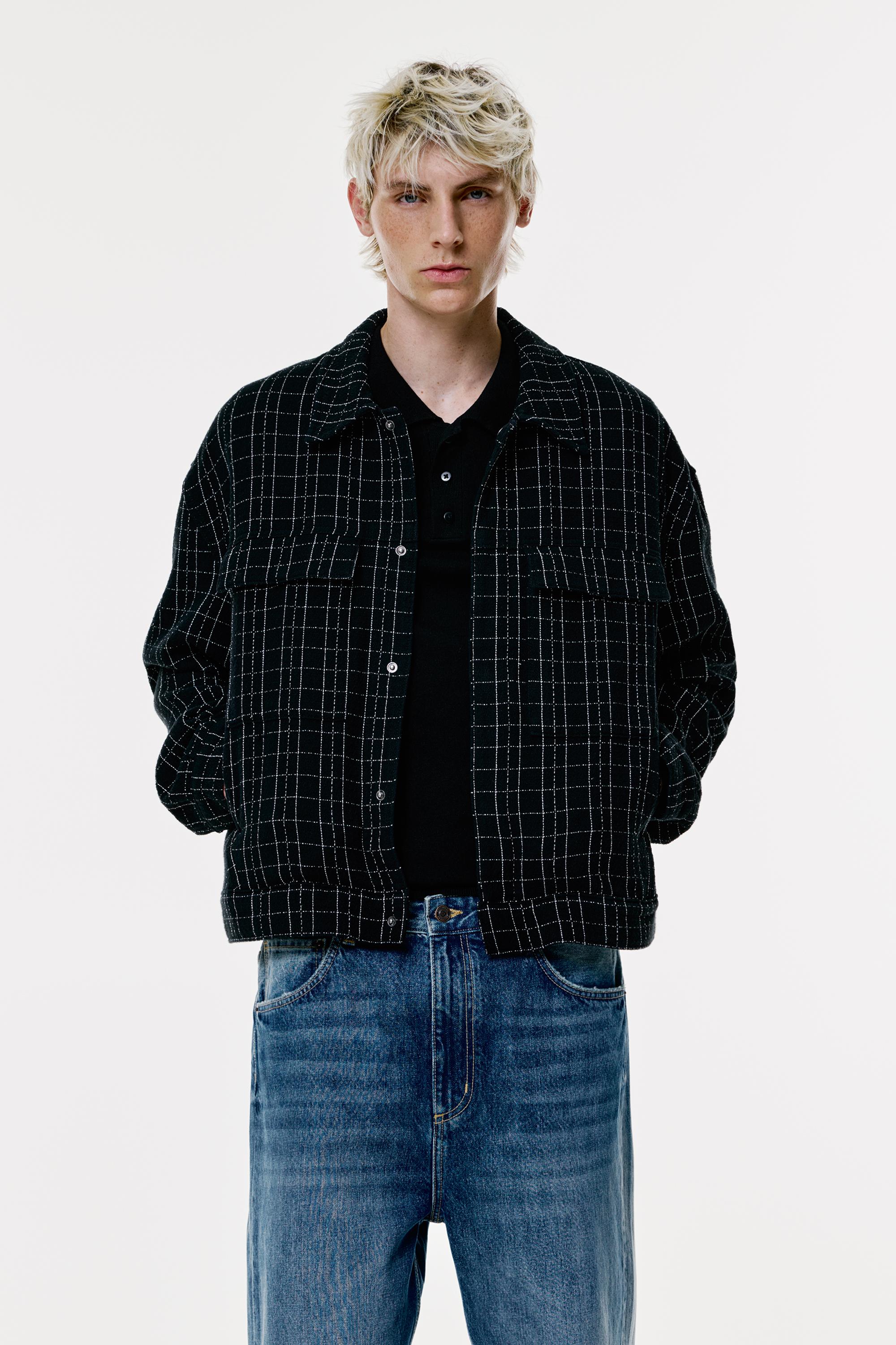 Jacke Mit Karos Und Taschen