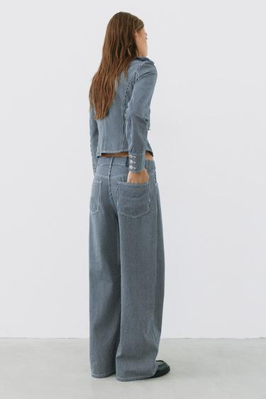 Low-rise striped baggy jeans — Dark blue 5