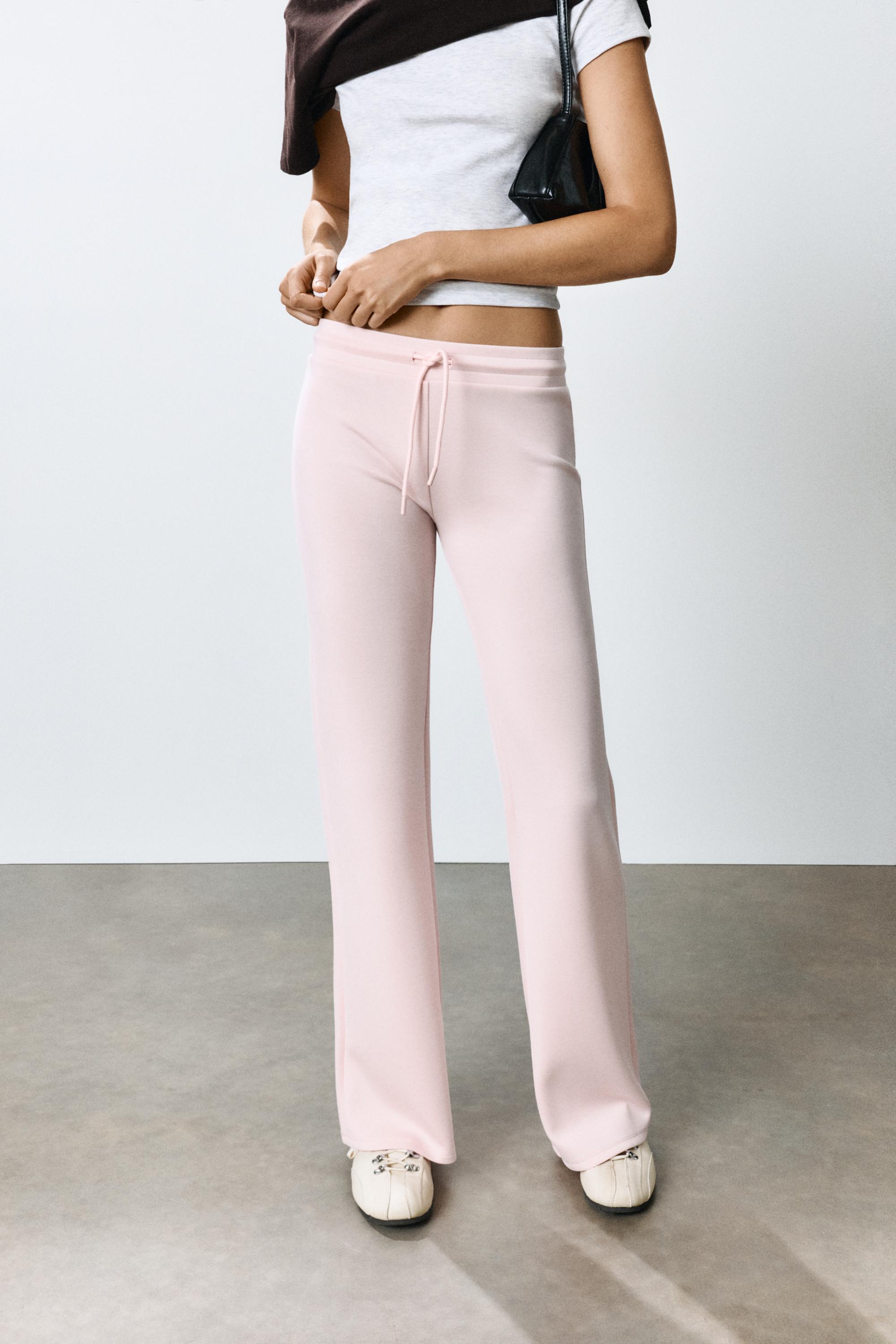 Modal flared trousers — Pastel pink