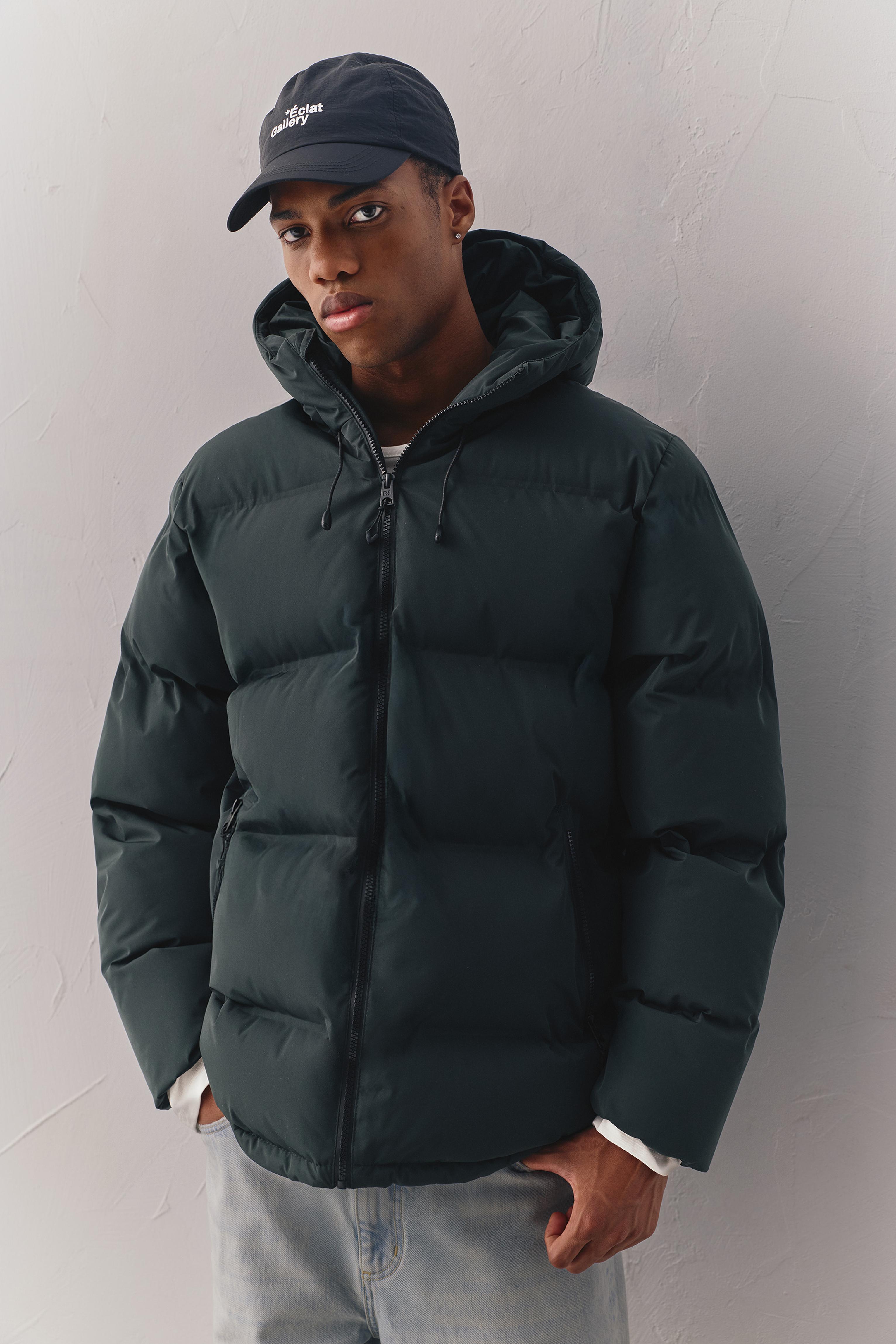 Kapüşonlu, ısıyla mühürlenmiş şişme ceket - Görsel 36