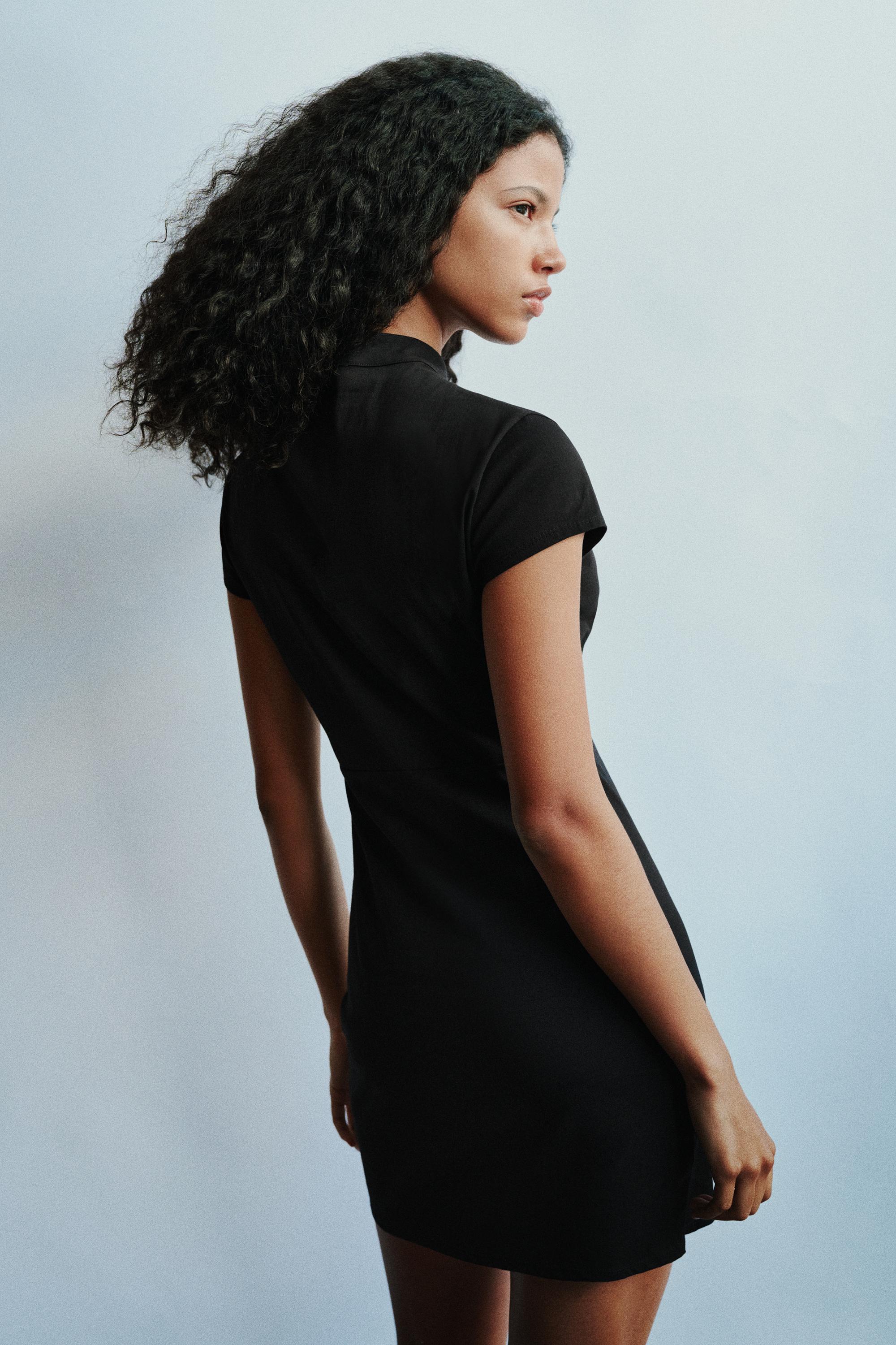 Short bow dress — Black