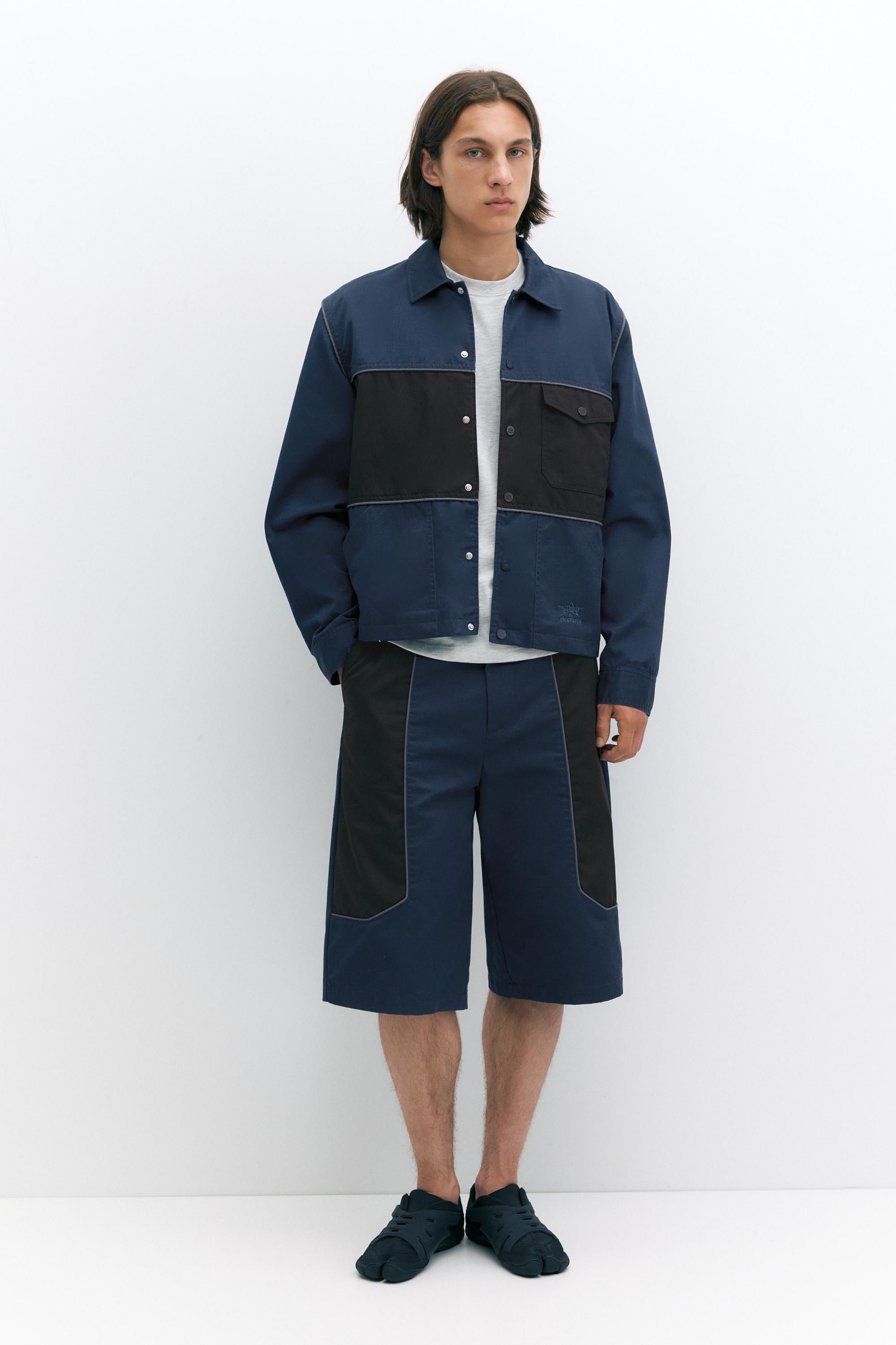 Pleasures x STWD panelled jacket — Dark navy