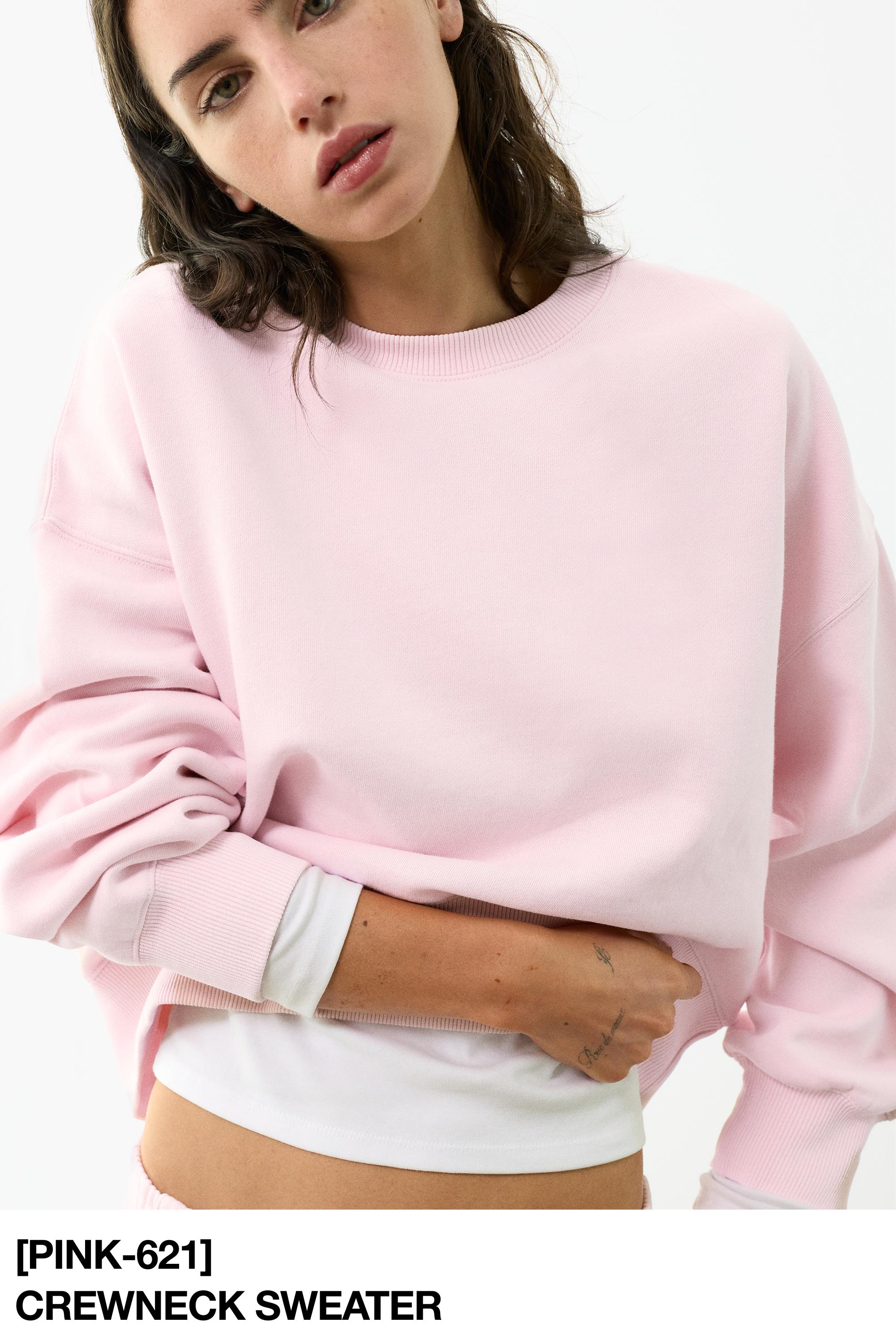 Round neck sweatshirt — Pastel pink