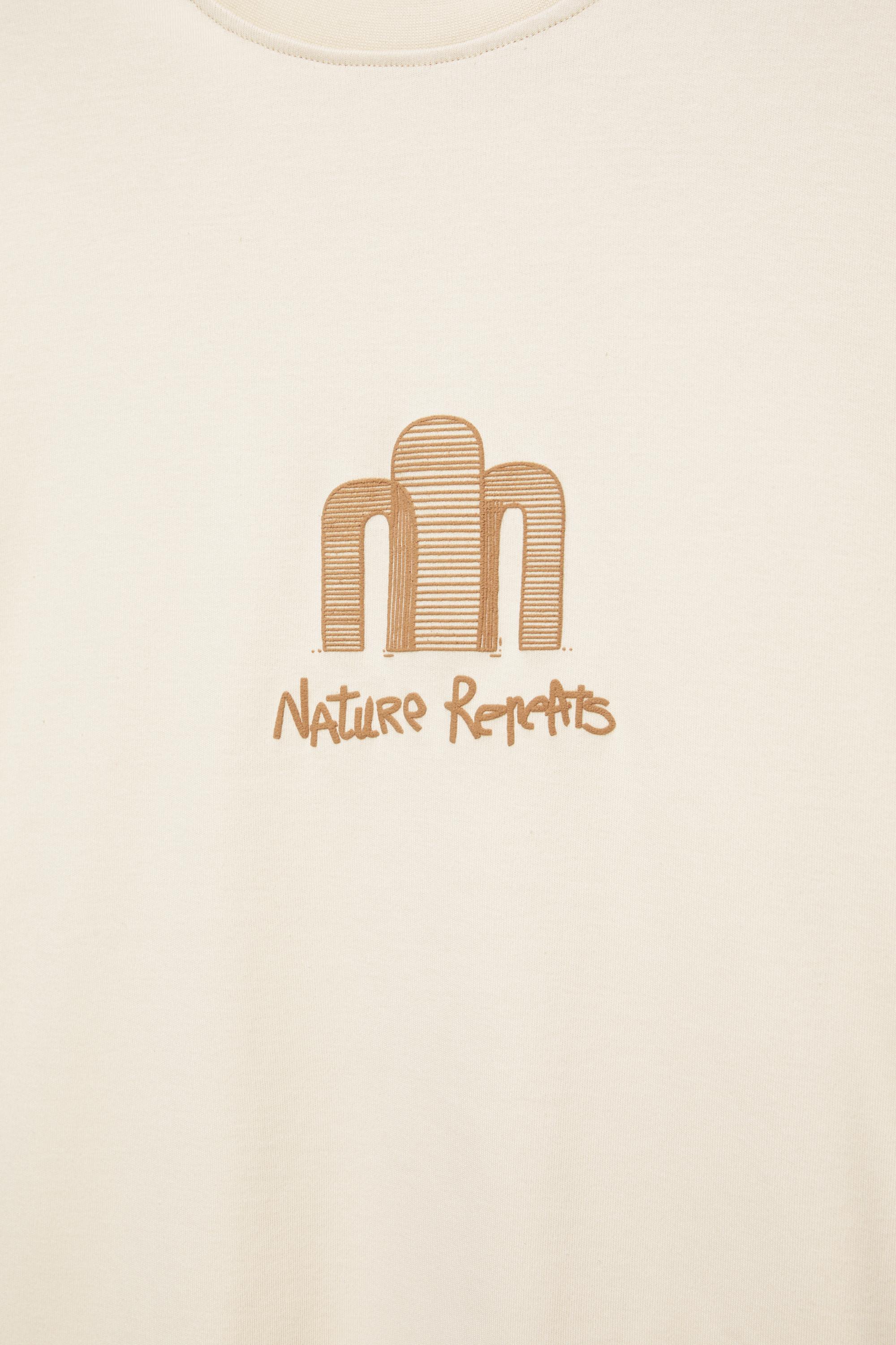 Short sleeve graphic sweatshirt — Sand