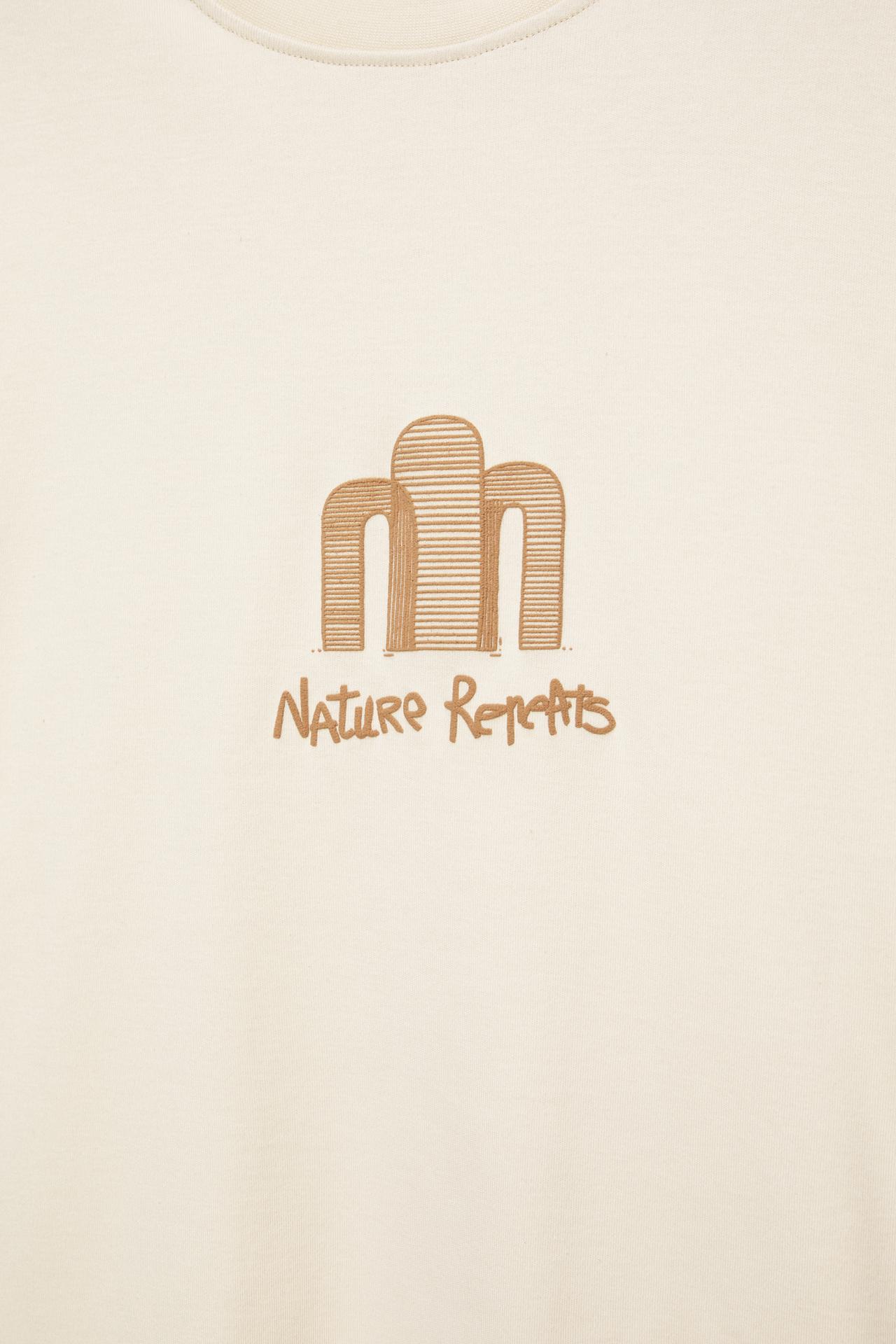 Short sleeve graphic sweatshirt — Sand