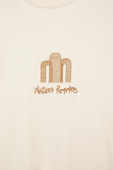 Short sleeve graphic sweatshirt — Sand 8