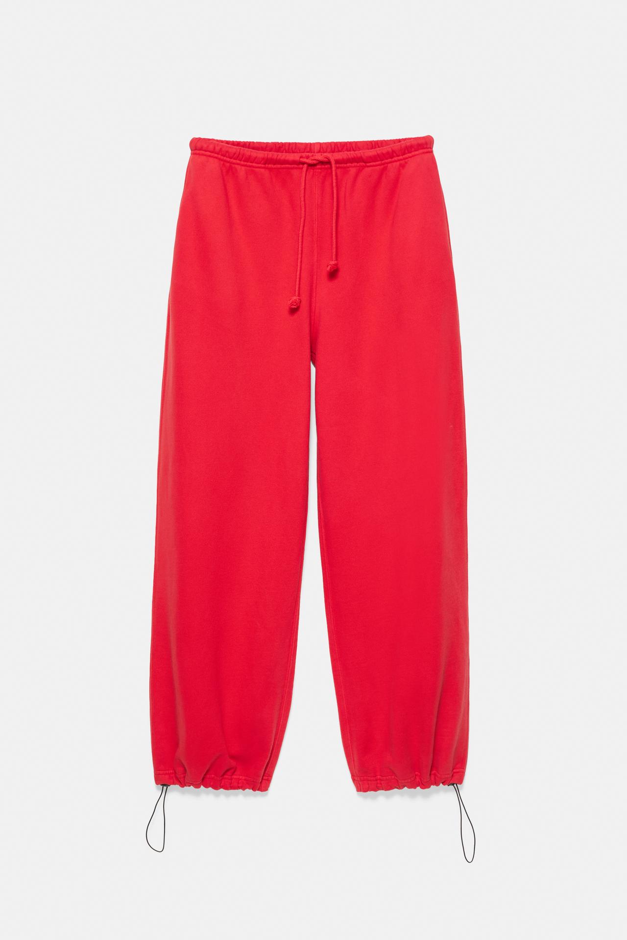 Joggers with elastic hems — Red