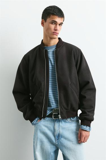 Leather effect bomber jacket — Black 2
