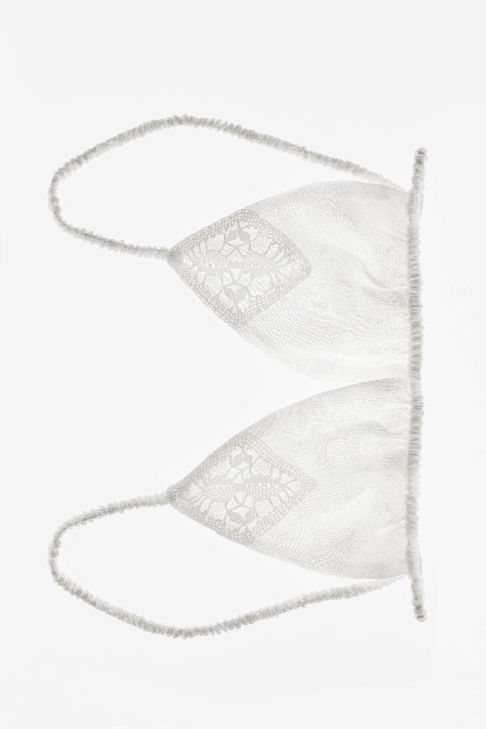 100% linen bralette top Encaixe de Camariñas x Pull&Bear — Off white