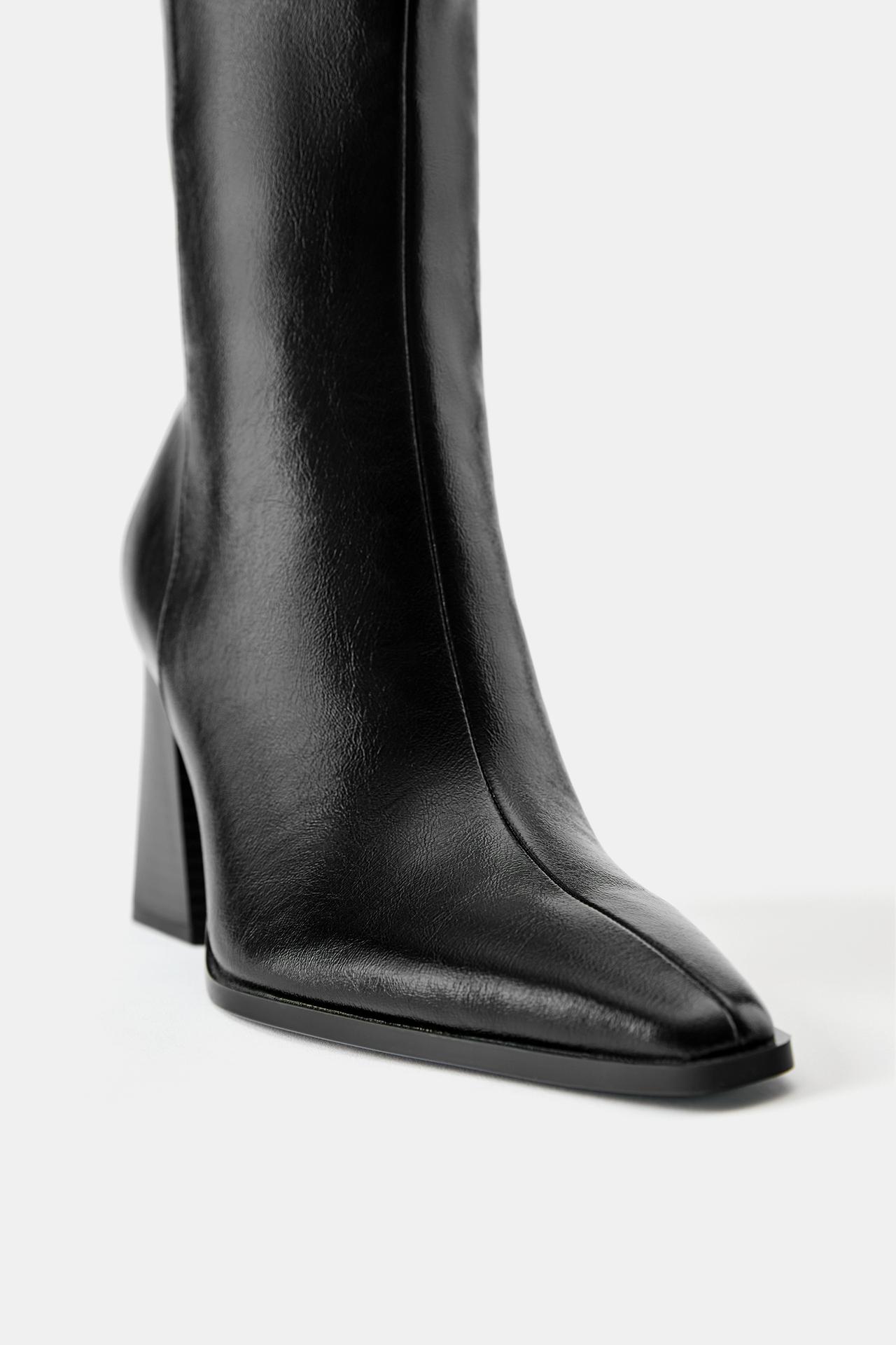 High-heel tall boots — Black