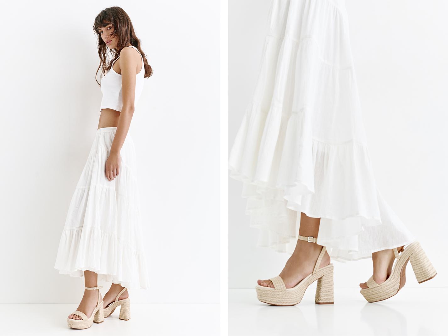 Platform high-heel sandals — Beige