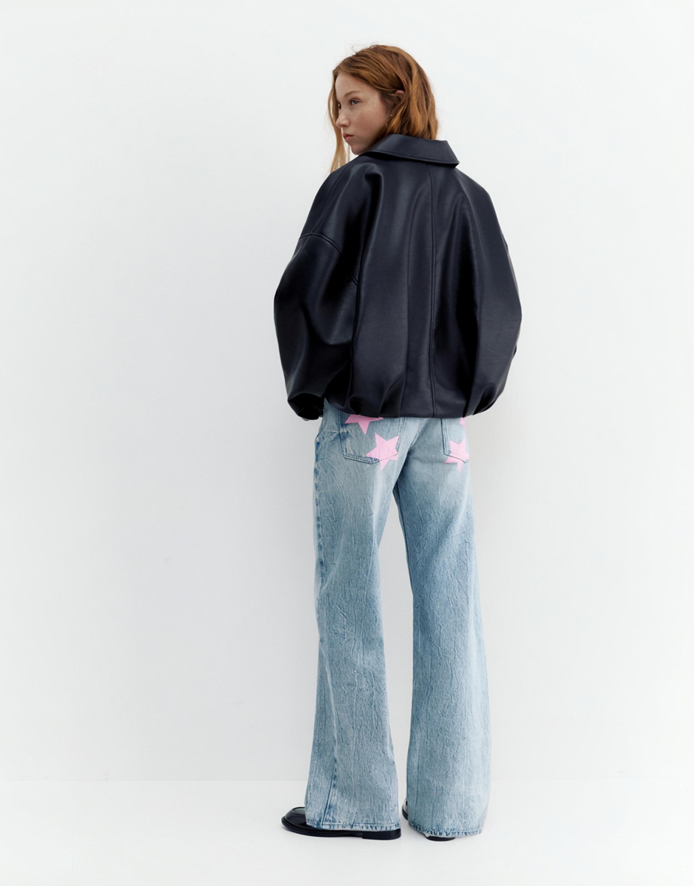 Yıldız detaylı straight fit jean - Görsel 24