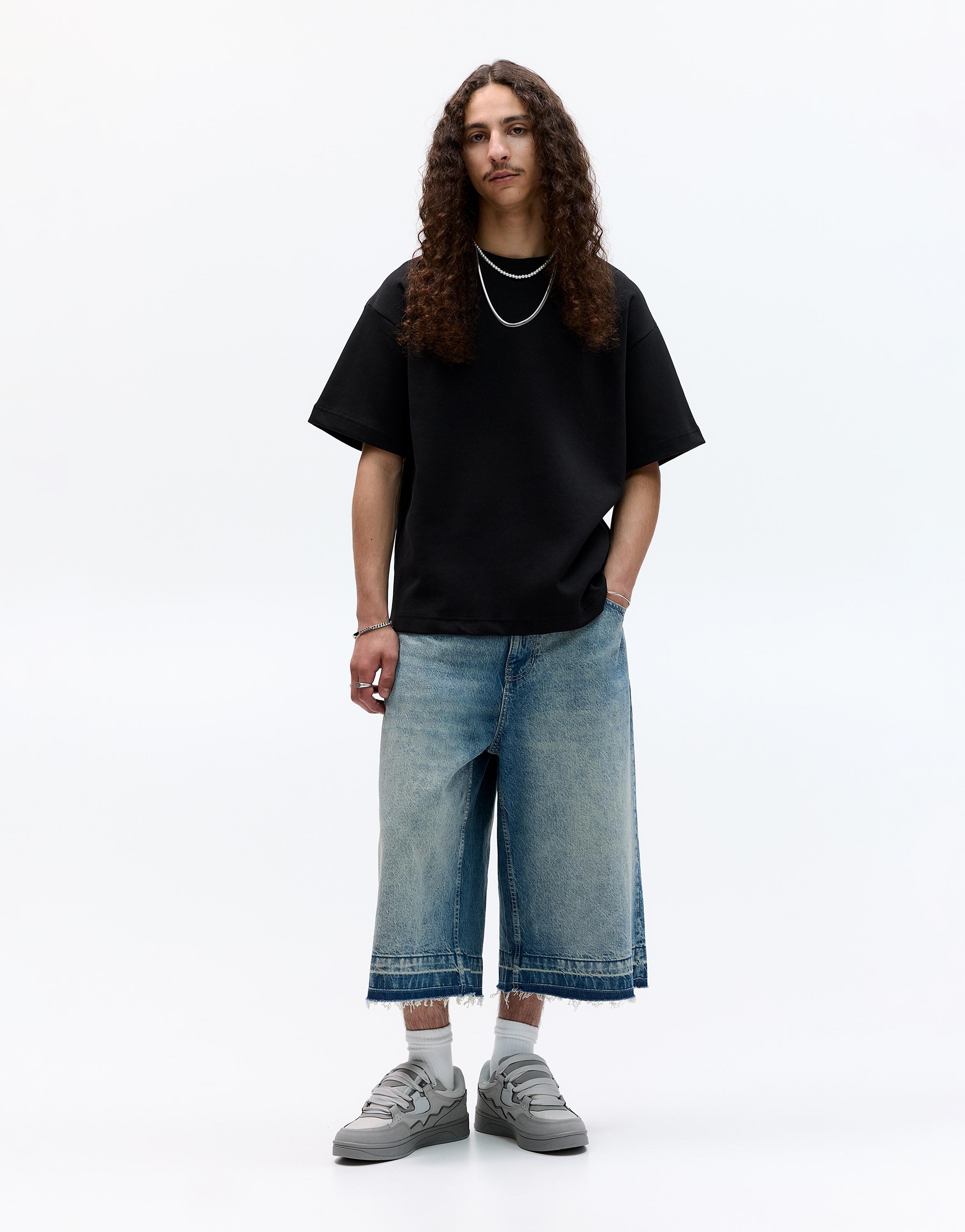 Basic short sleeve sweatshirt — Black