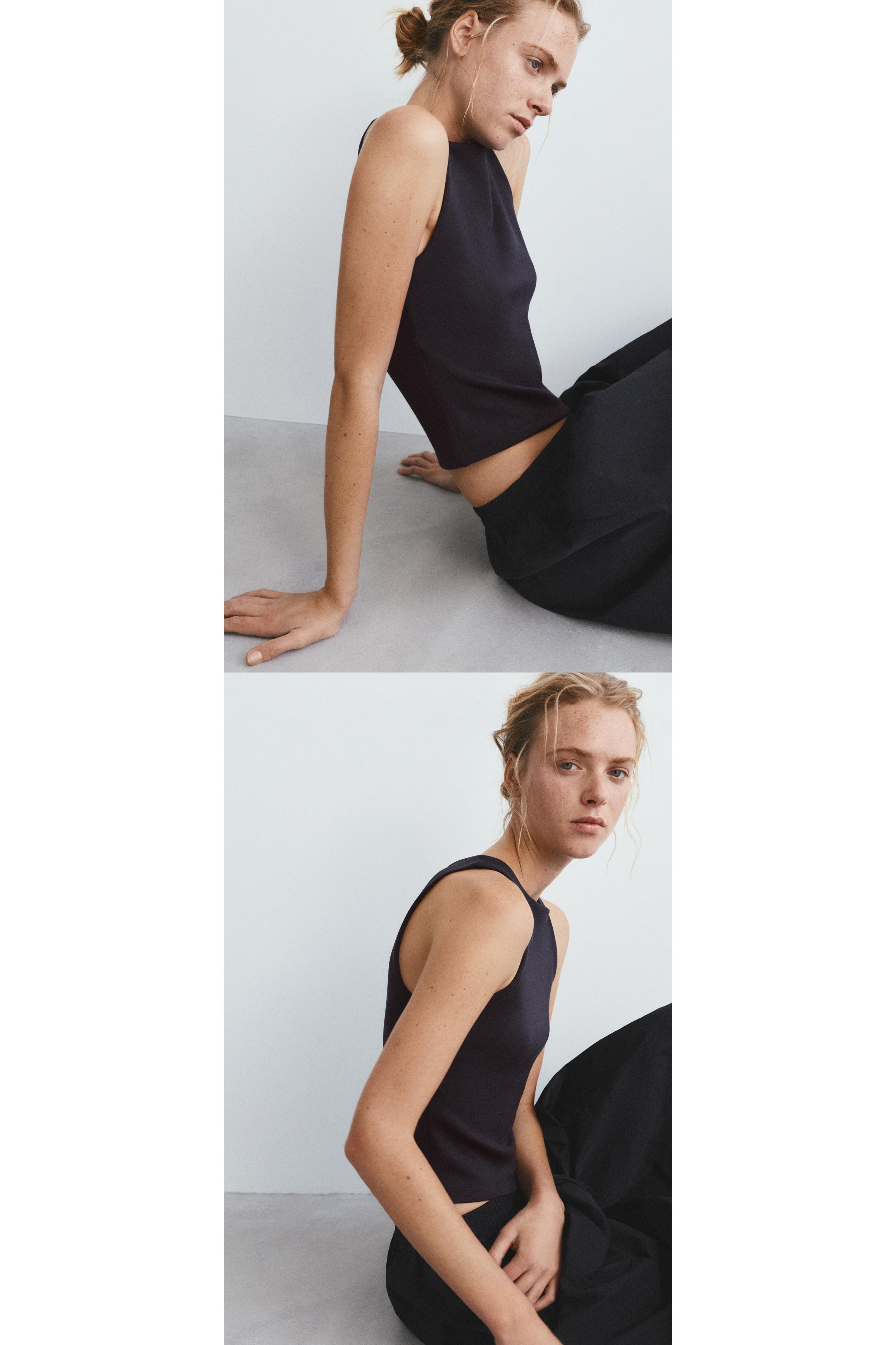 Soft-touch tank top — Black