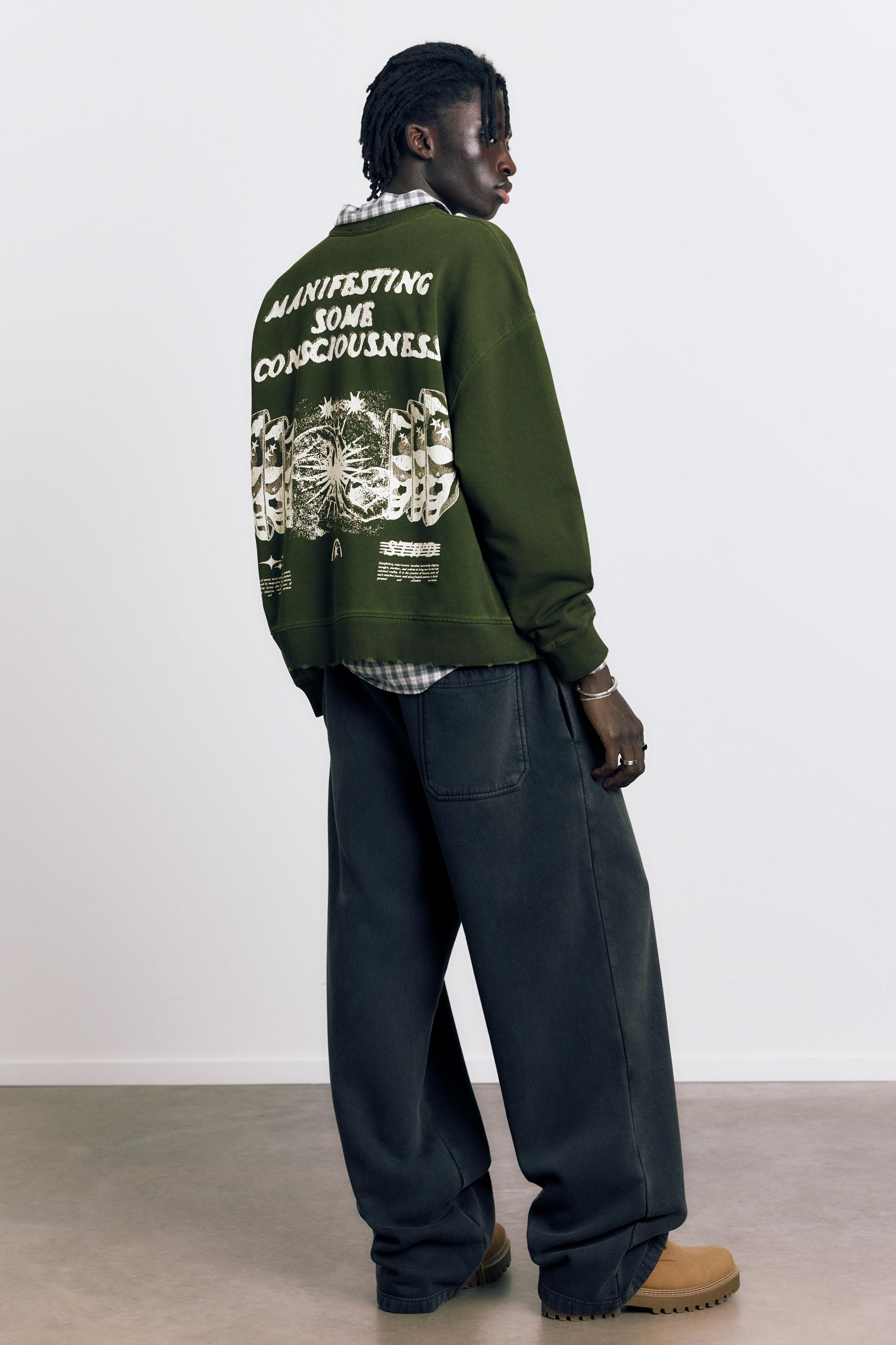 Acid green graphic sweatshirt — Green