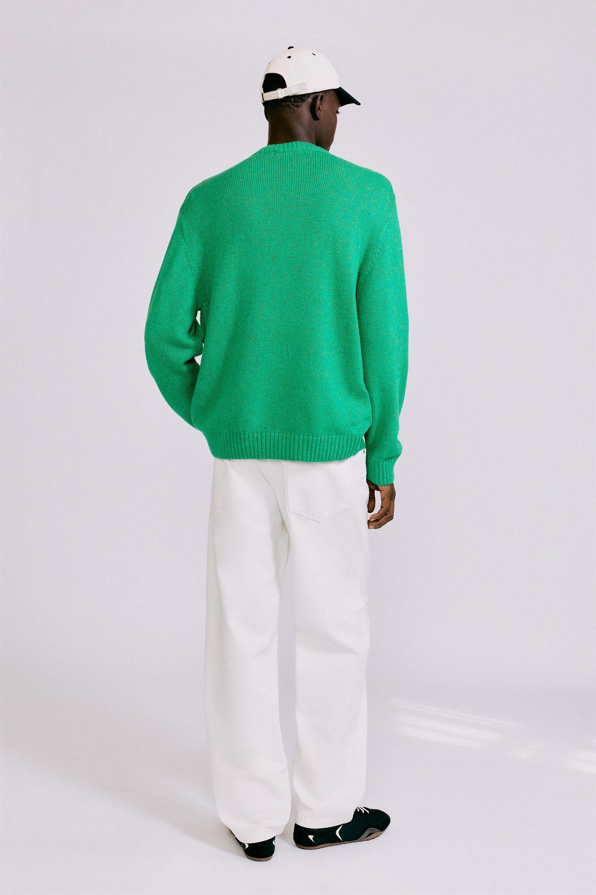Round neck jumper — Green