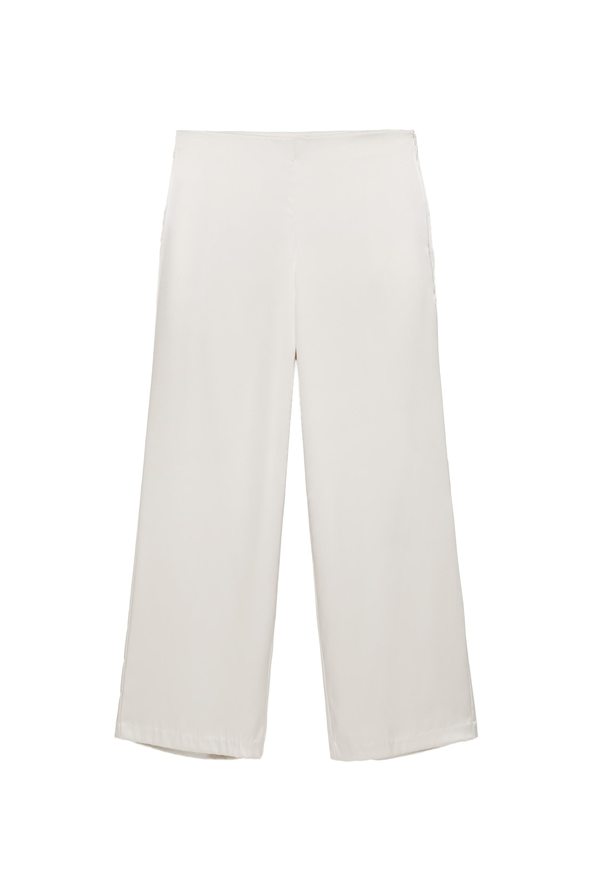 Saten yüzeyli düz kesim pantolon - Görsel 2