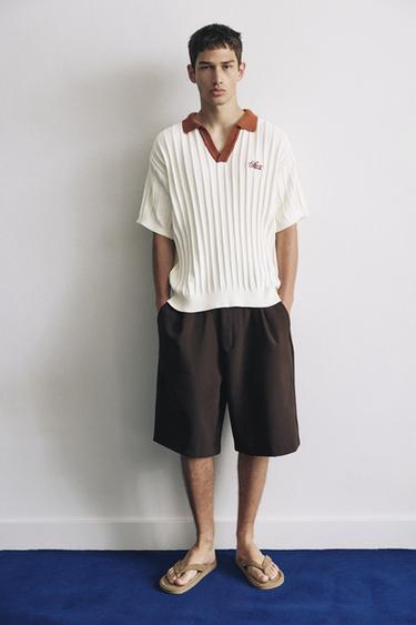 Contrast collar polo shirt — Off white 5