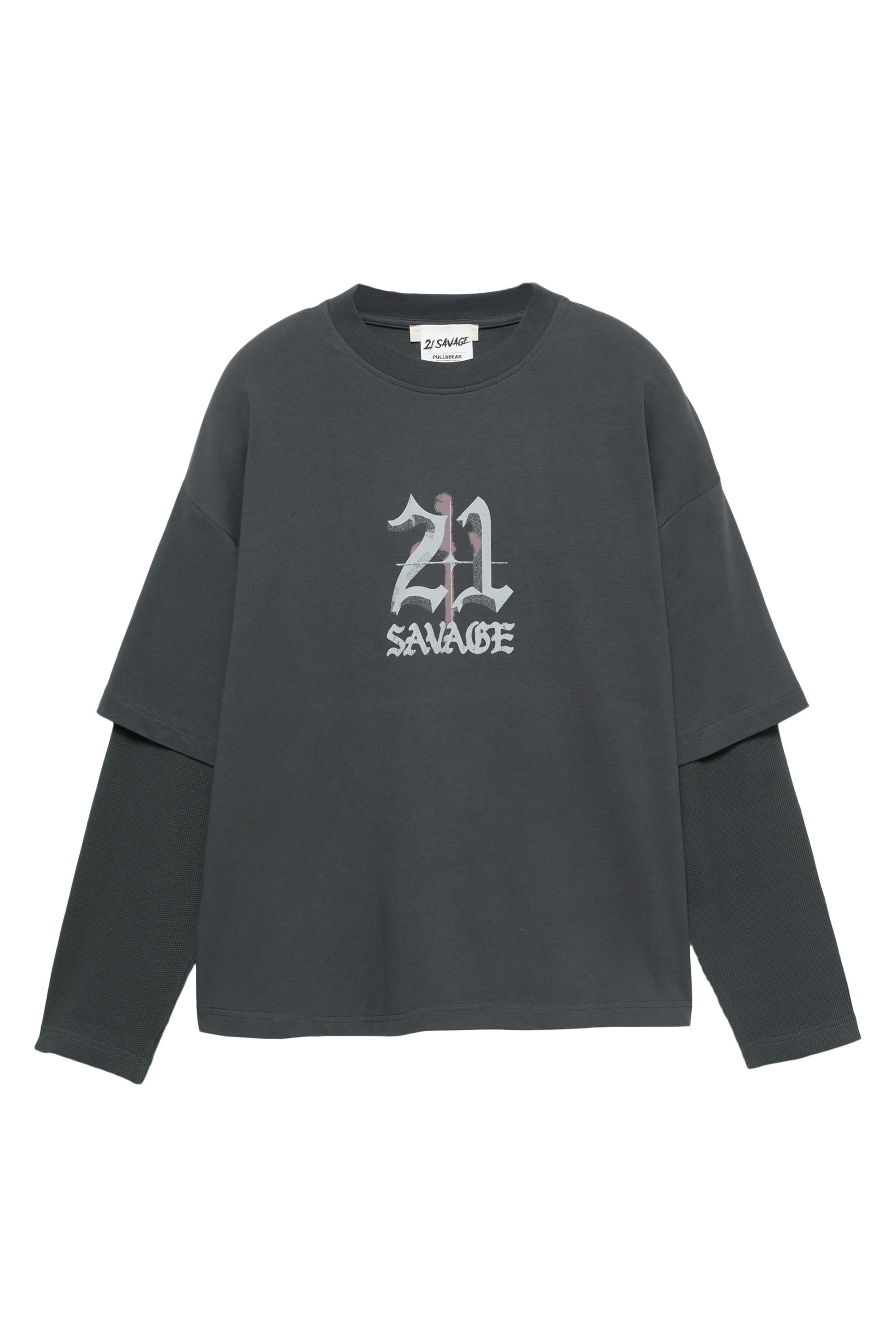 21 Savage çift kollu t-shirt - Görsel 2