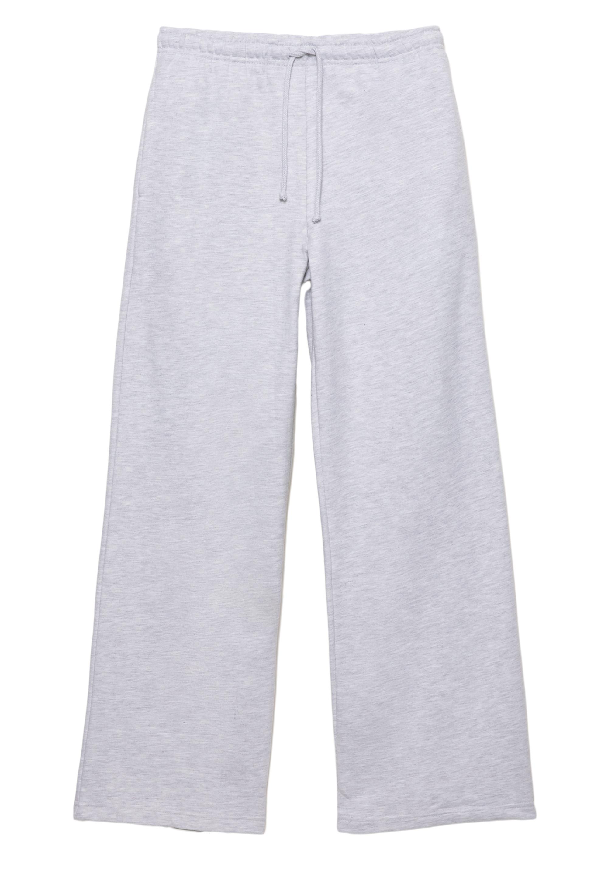 Wide-leg tracksuit bottoms — Grey marl