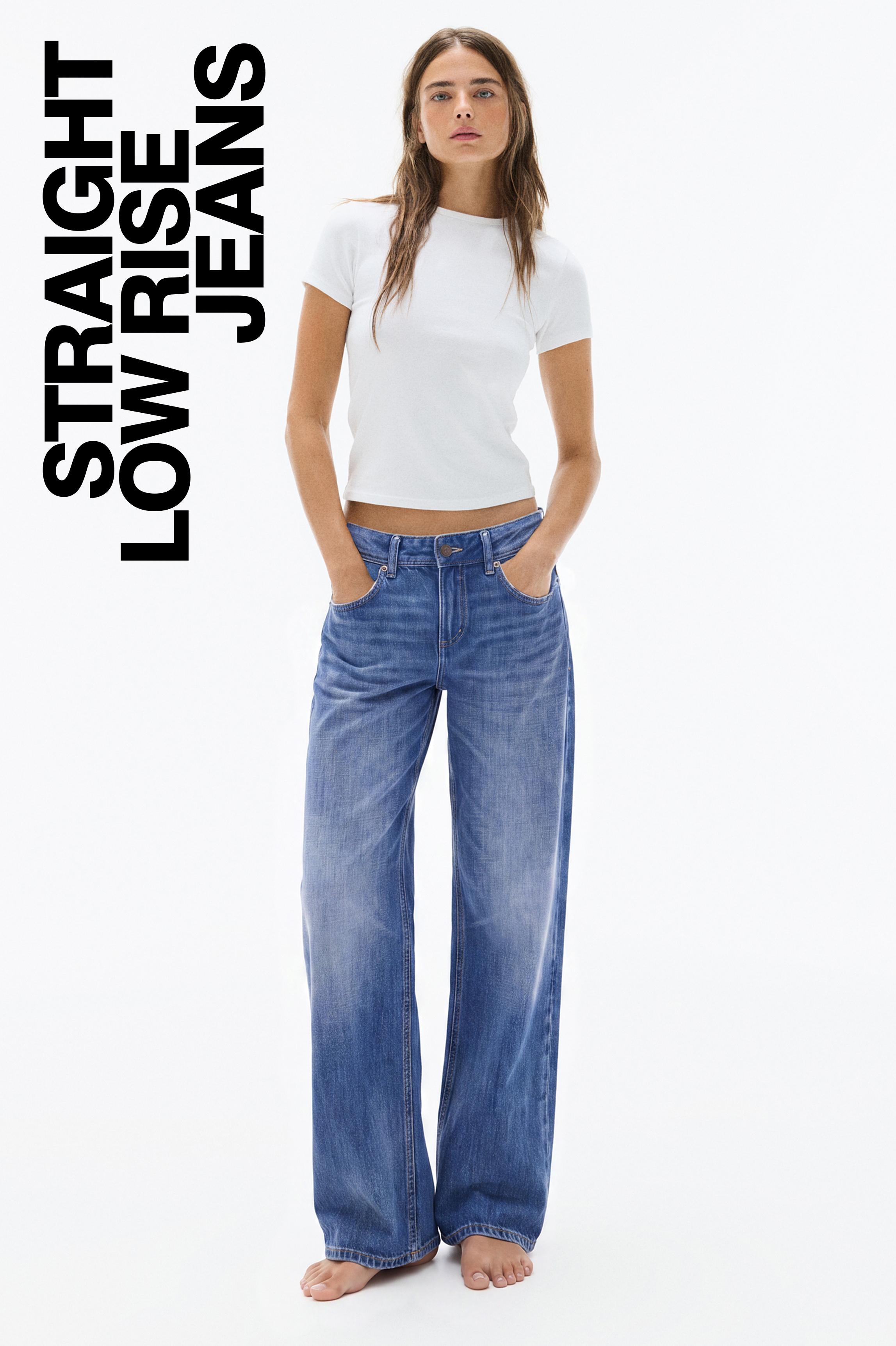 Low-rise straight-leg jeans — Ocean