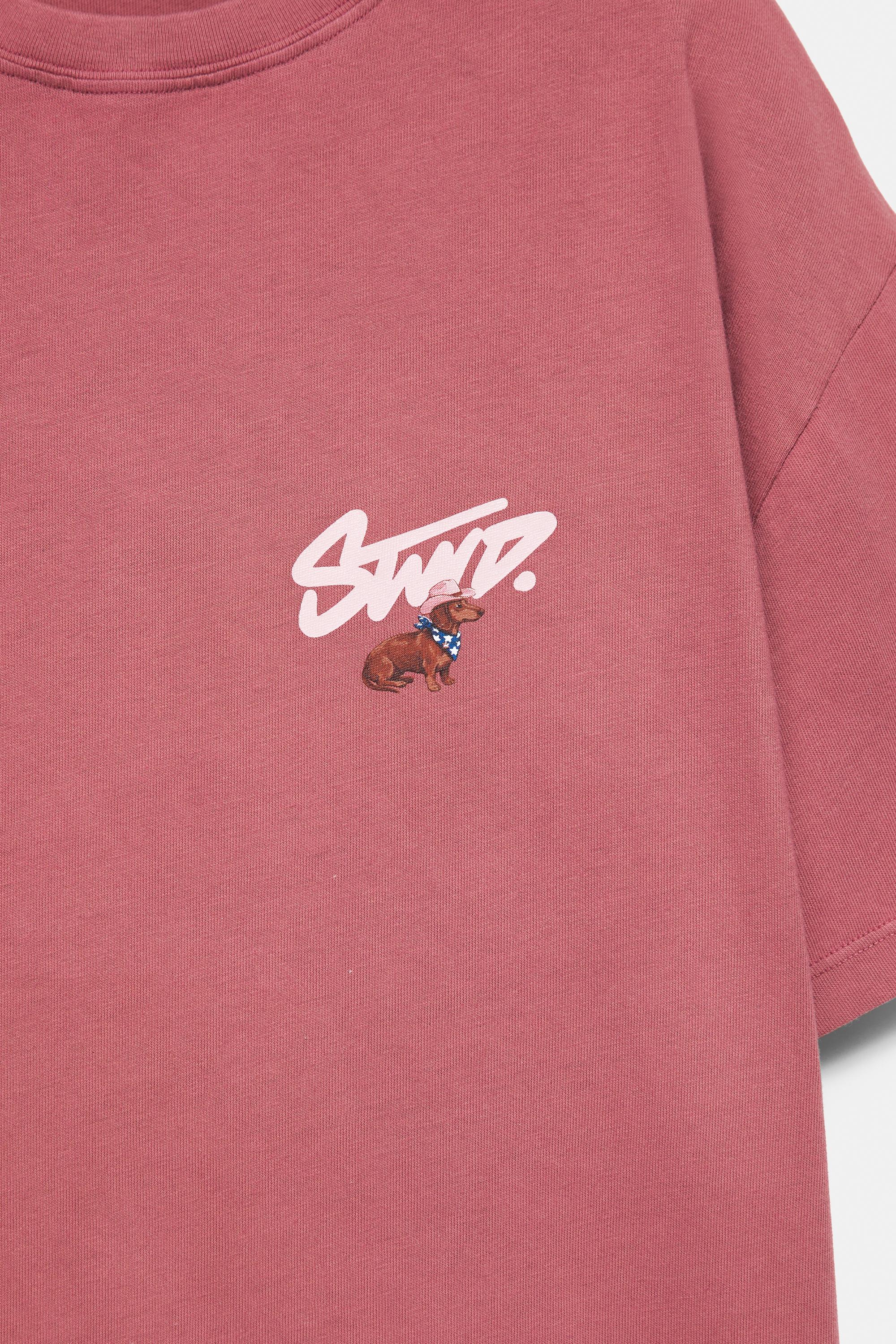 STWD dog graphic T-shirt — Dark pink