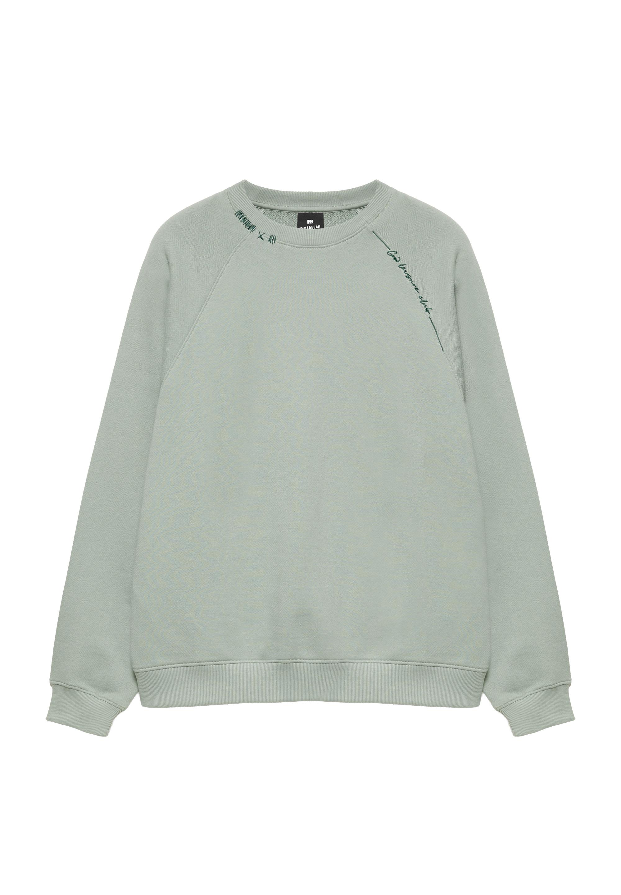 Washed effect raglan sweatshirt — Pale mint green (alternate view)
