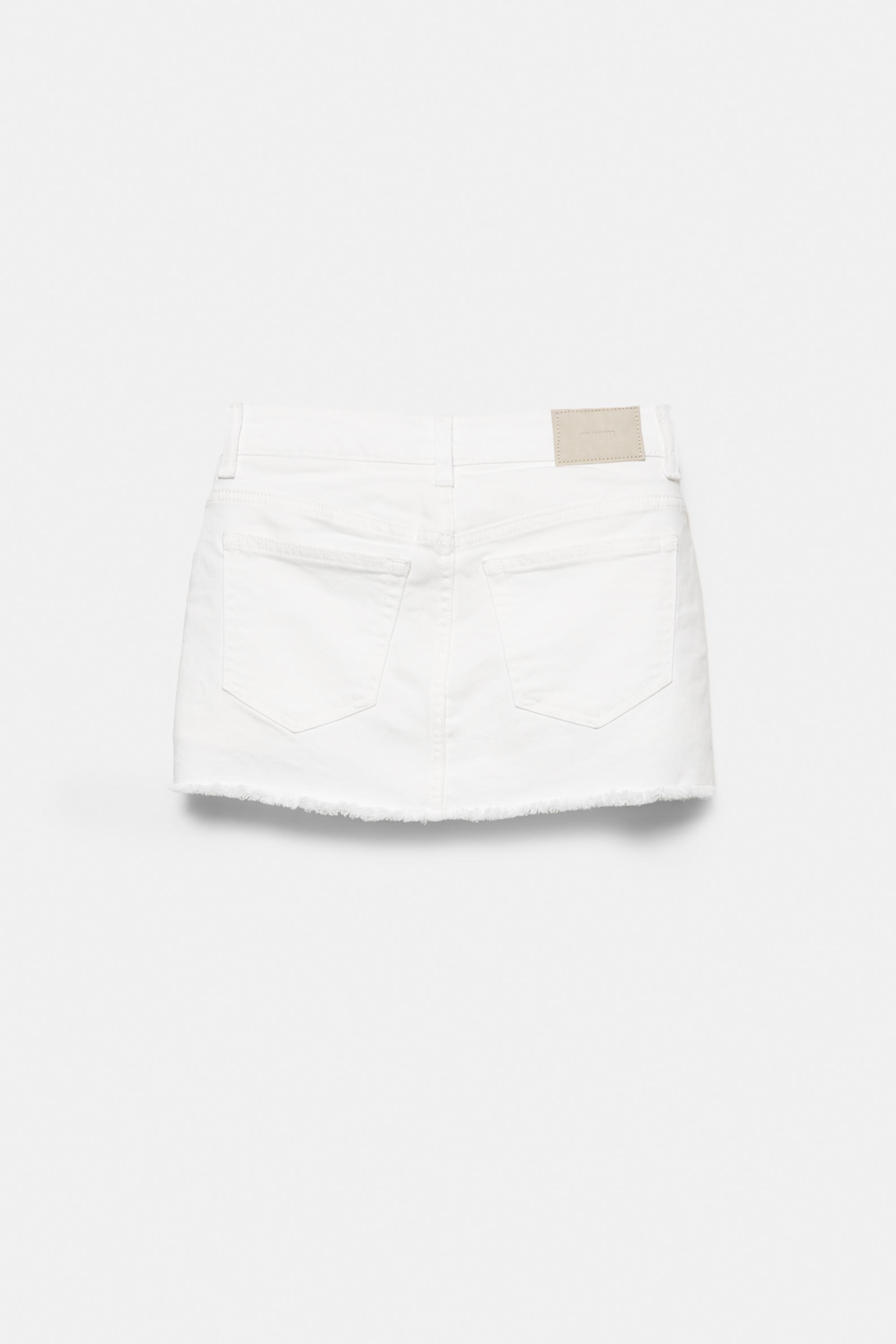 Denim skort — White