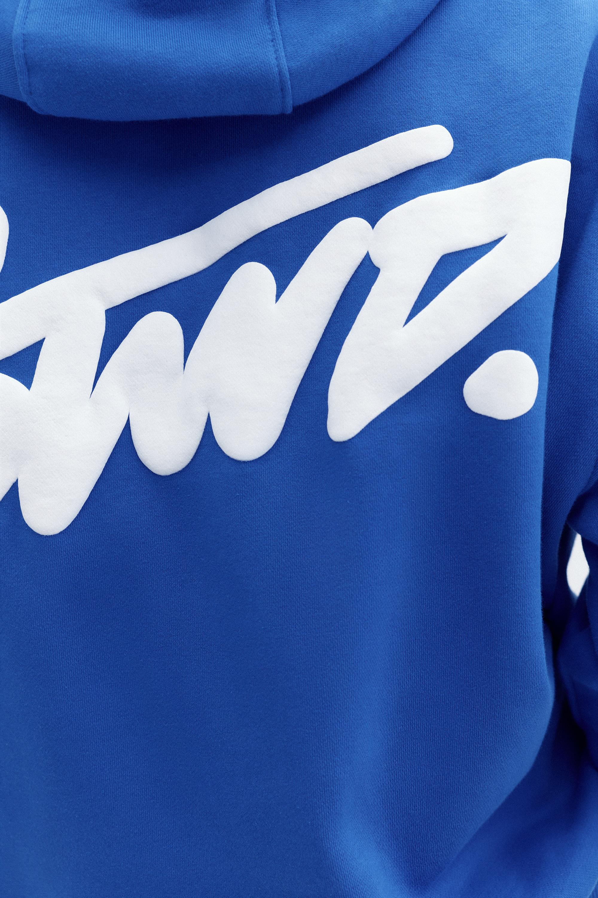 STWD logo boxy hoodie — Deep blue