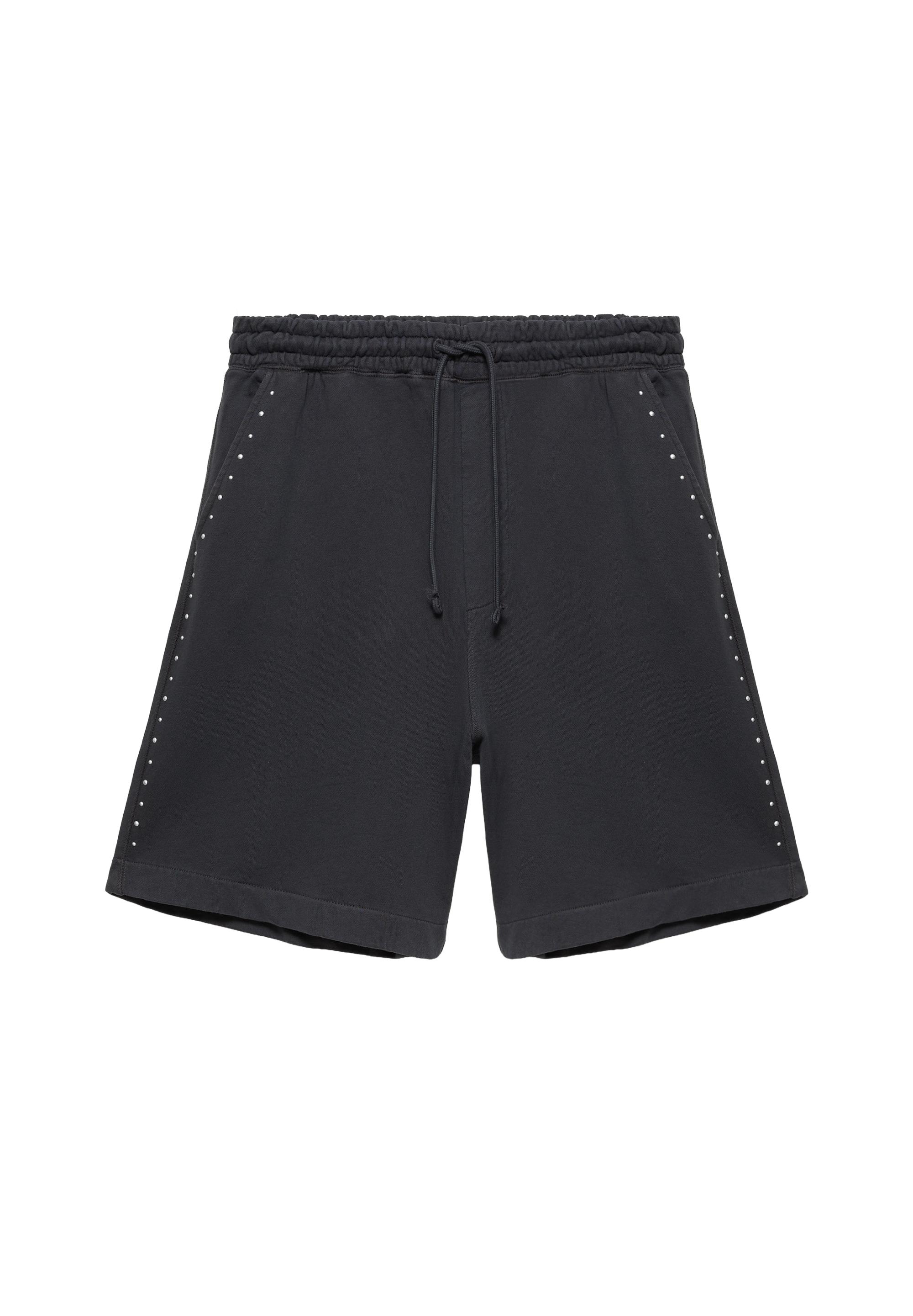 Studded jogging Bermuda shorts — Anthracite grey