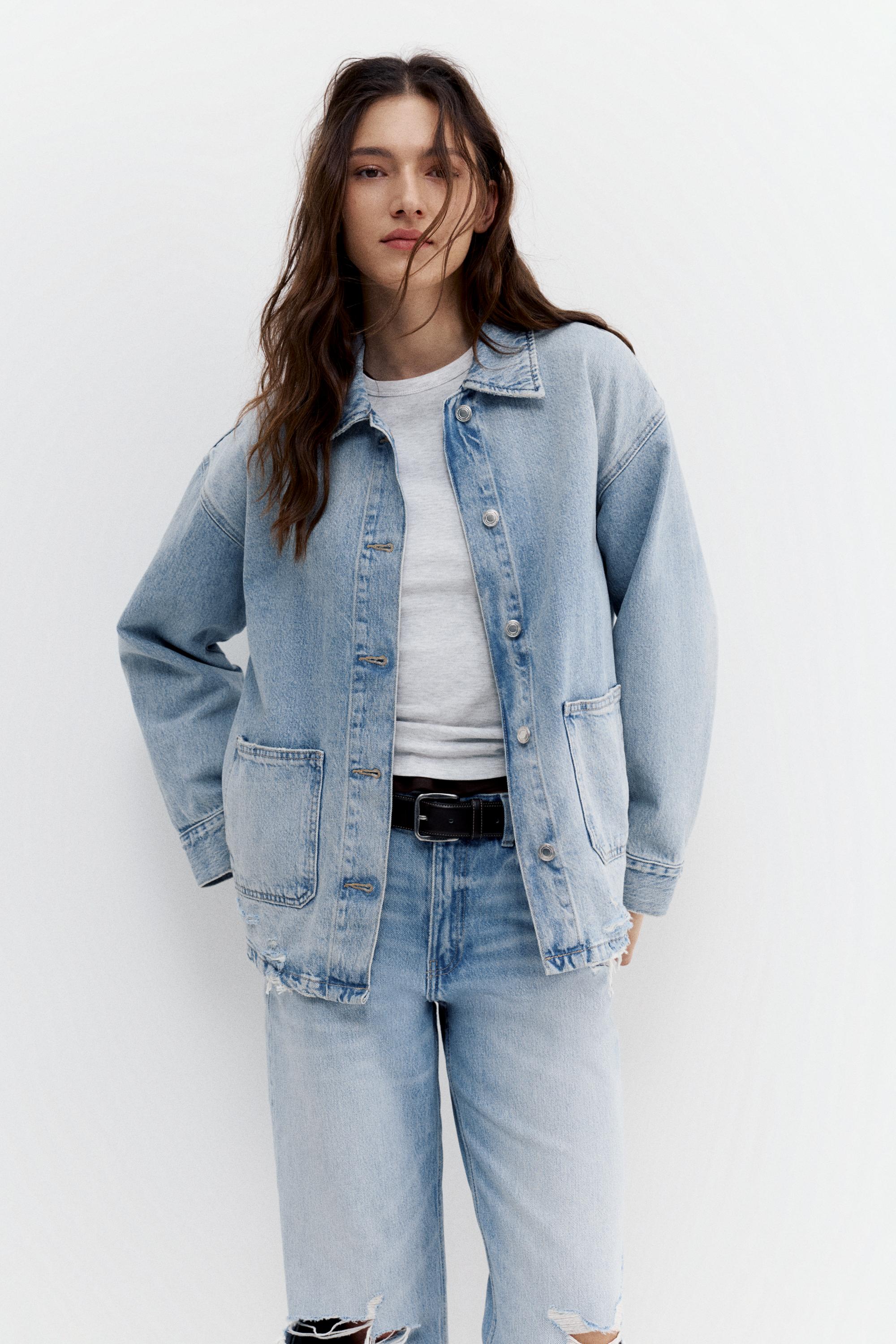 Worker denim ince ceket - Görsel 13