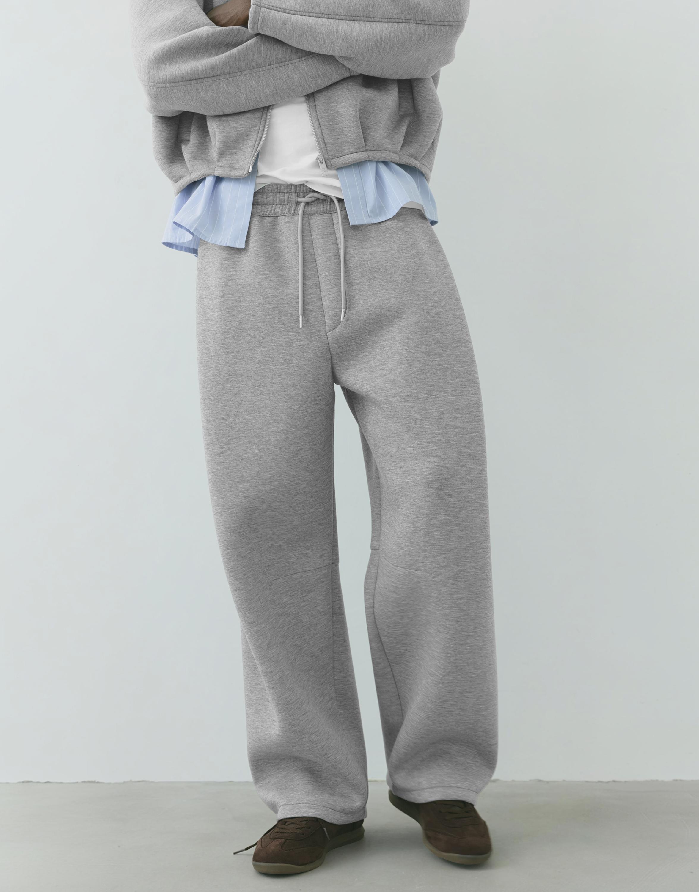 Relaxed fit sweatpants — Grey marl