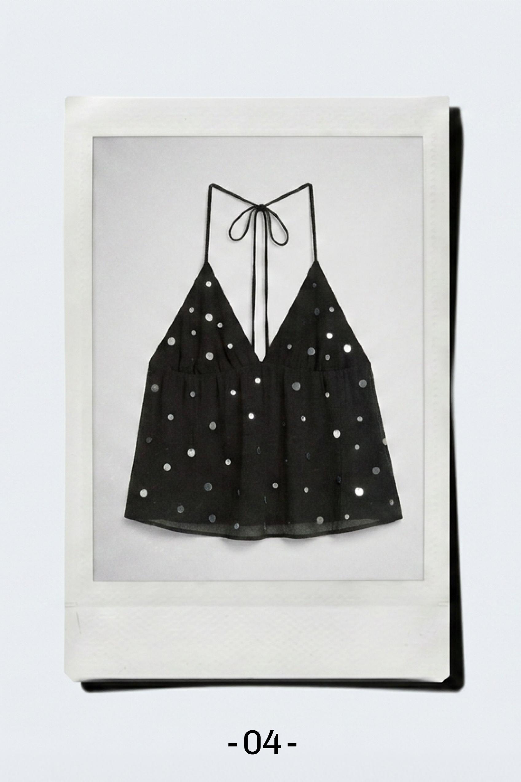 Mirror halter top — Black