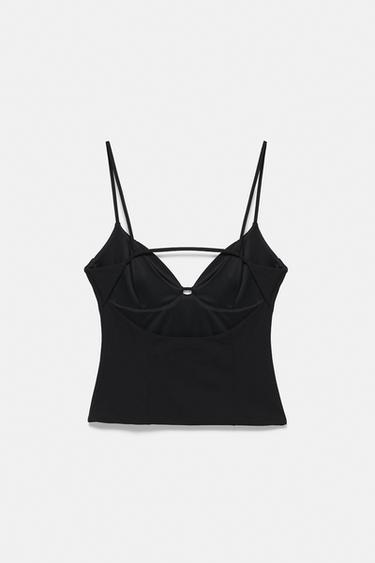 Strappy corsetry-inspired top — Black 7