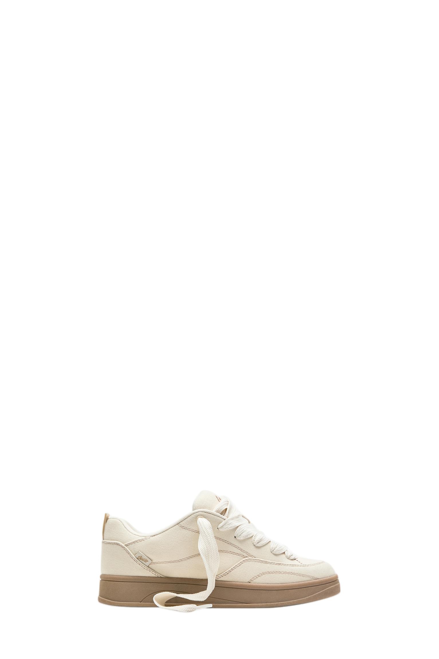 STWD skate trainers with stitching — Ecru