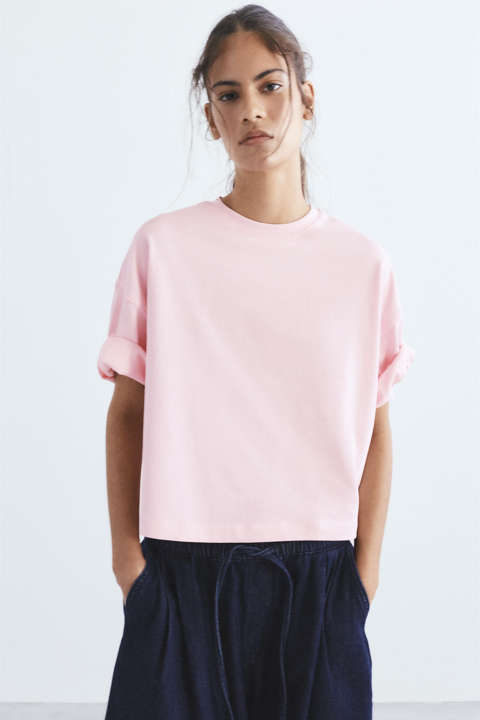 Kısa kollu kutu kesim t-shirt - Görsel 30