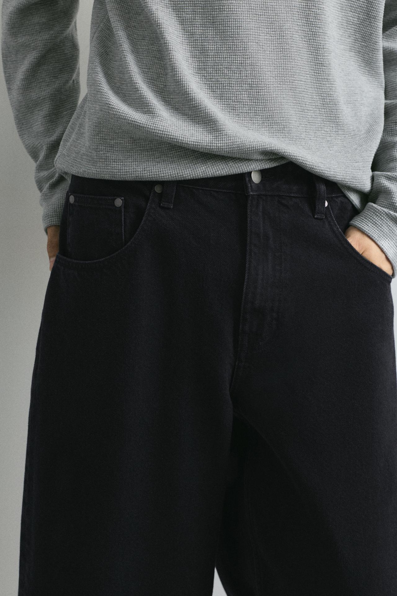Barrel jeans — Faded black