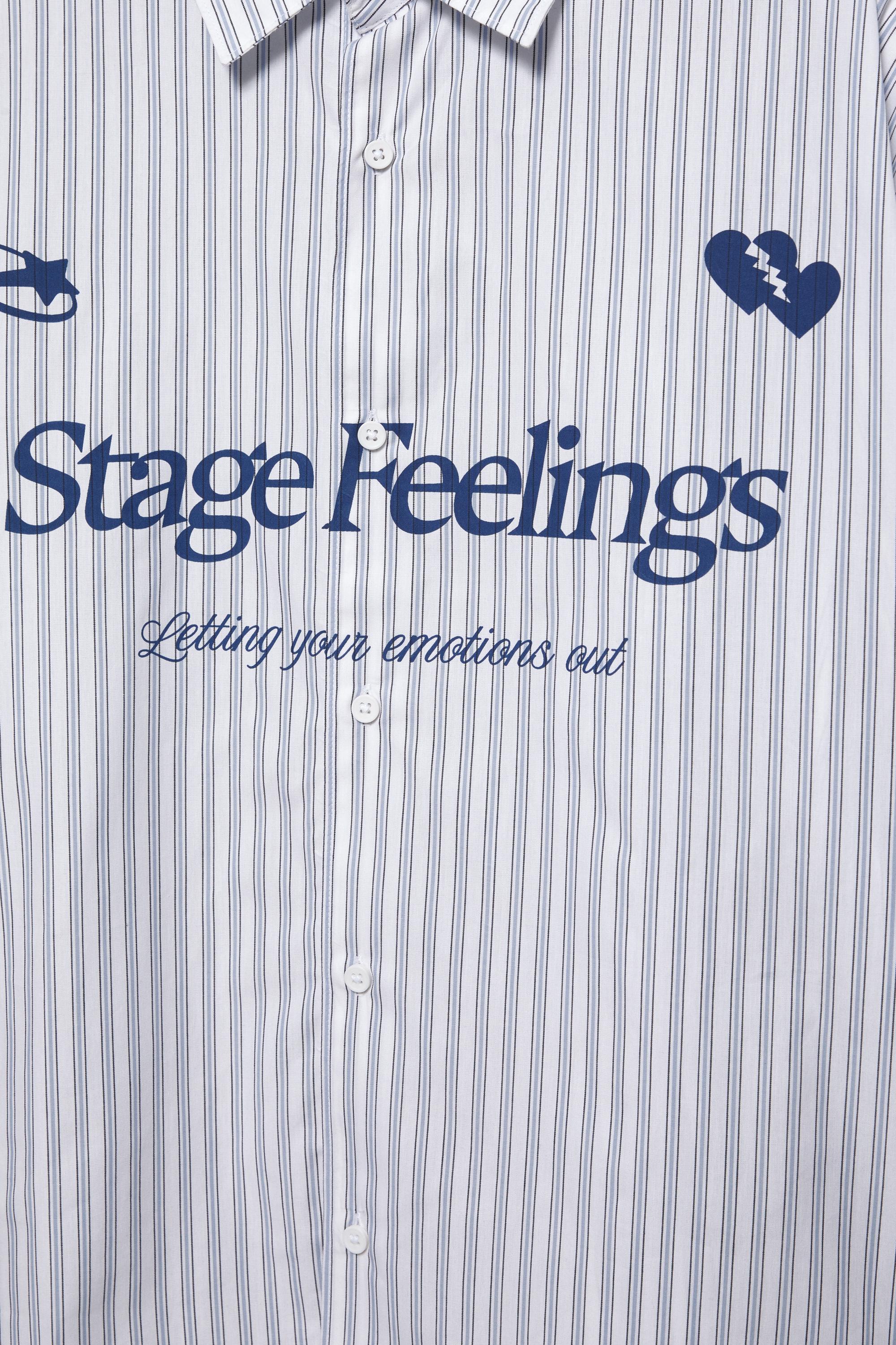 Çift kollu grafik detaylı gömlek - Görsel 8