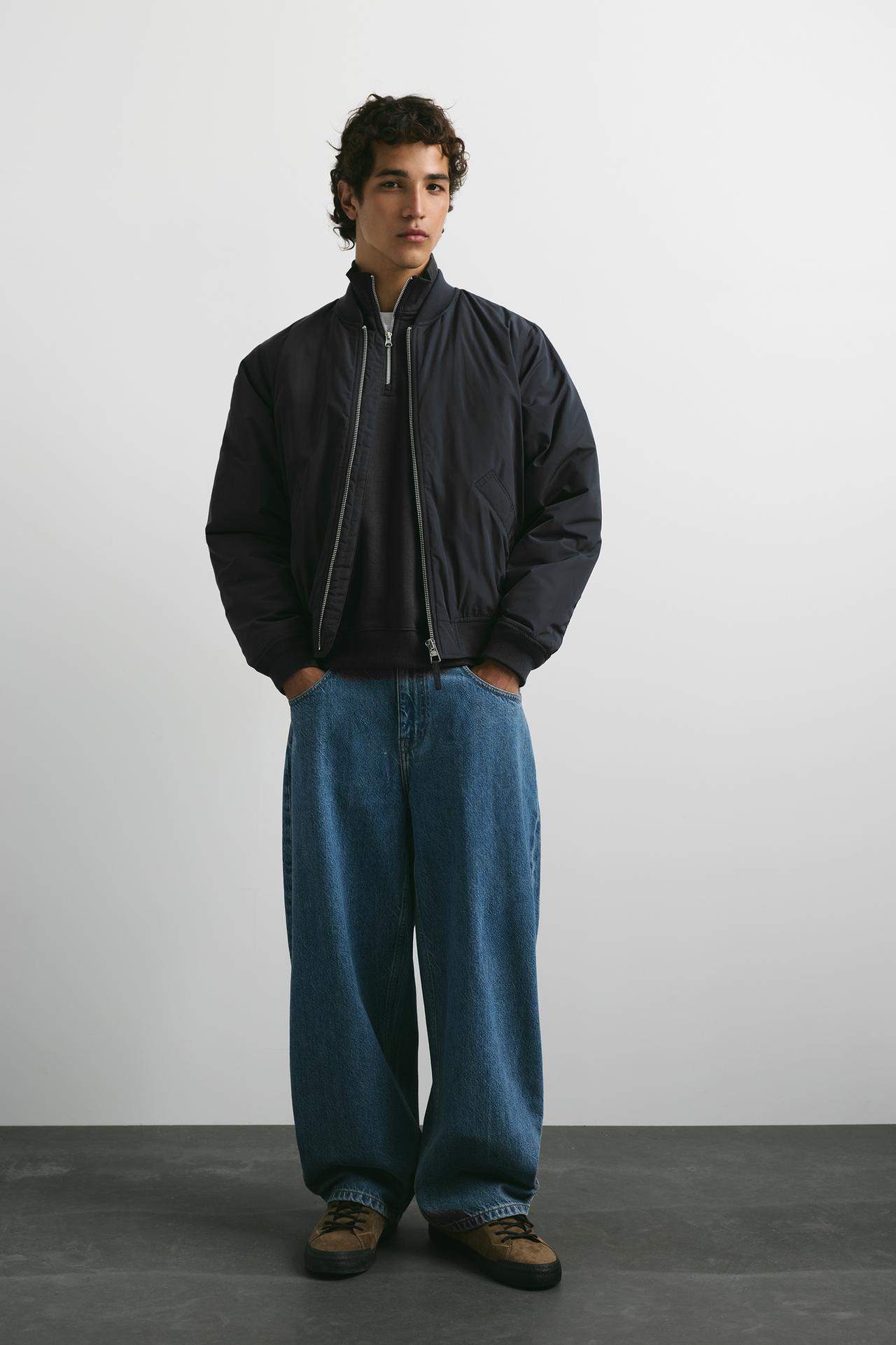 Padded bomber jacket — Black