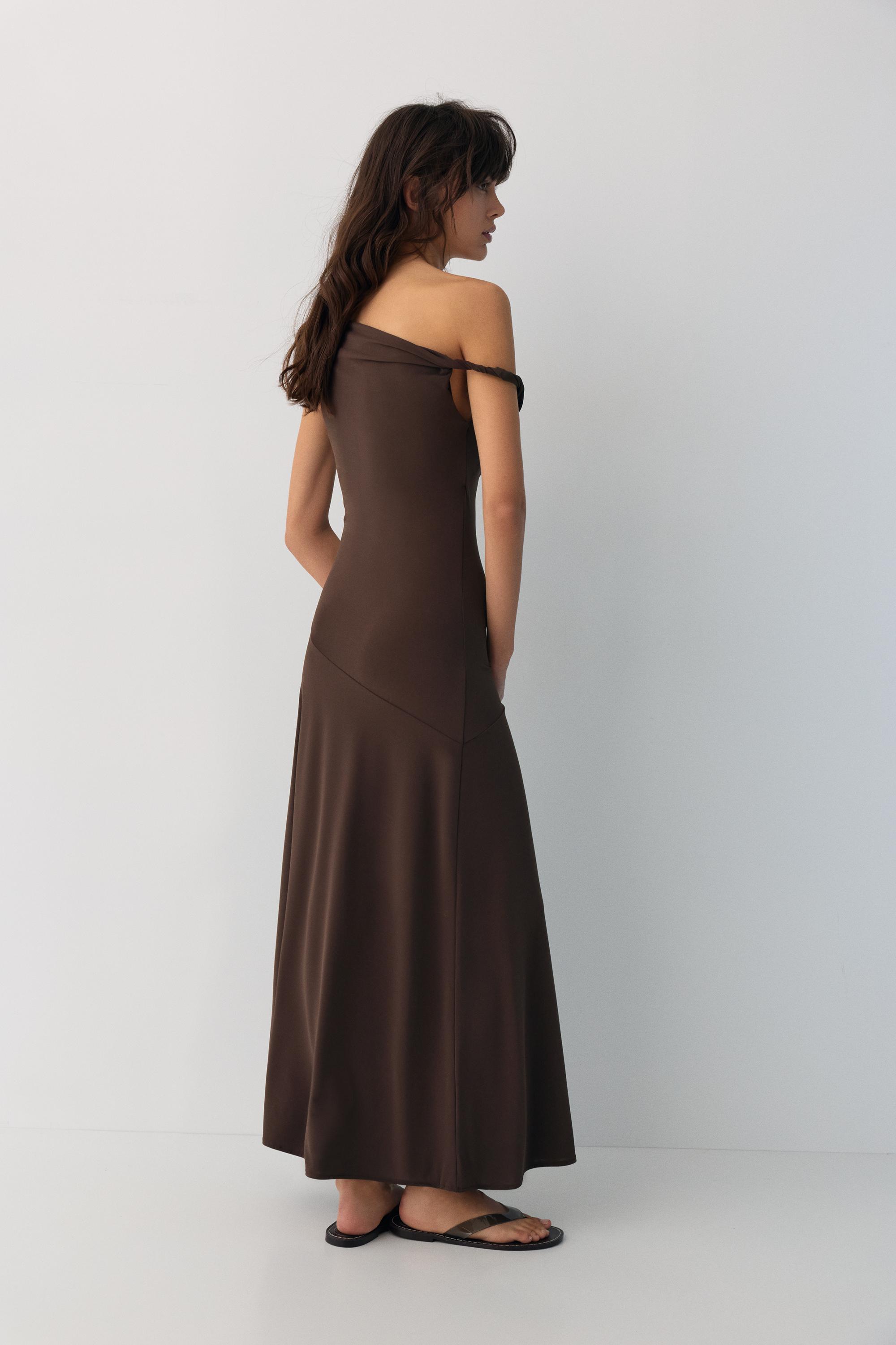 Asimetrik midi elbise - Görsel 31