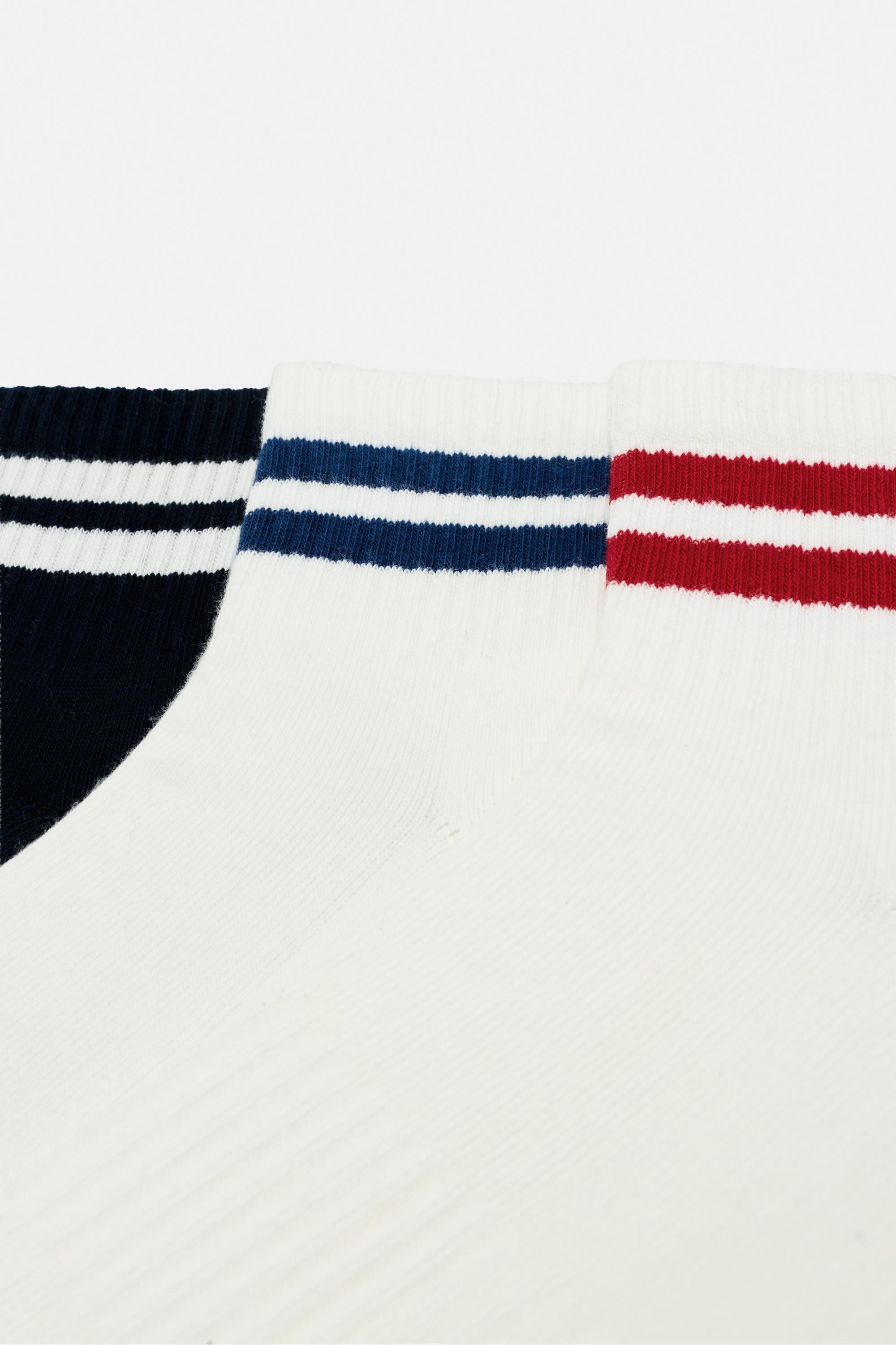 Pack of 3 pairs of striped socks — Navy
